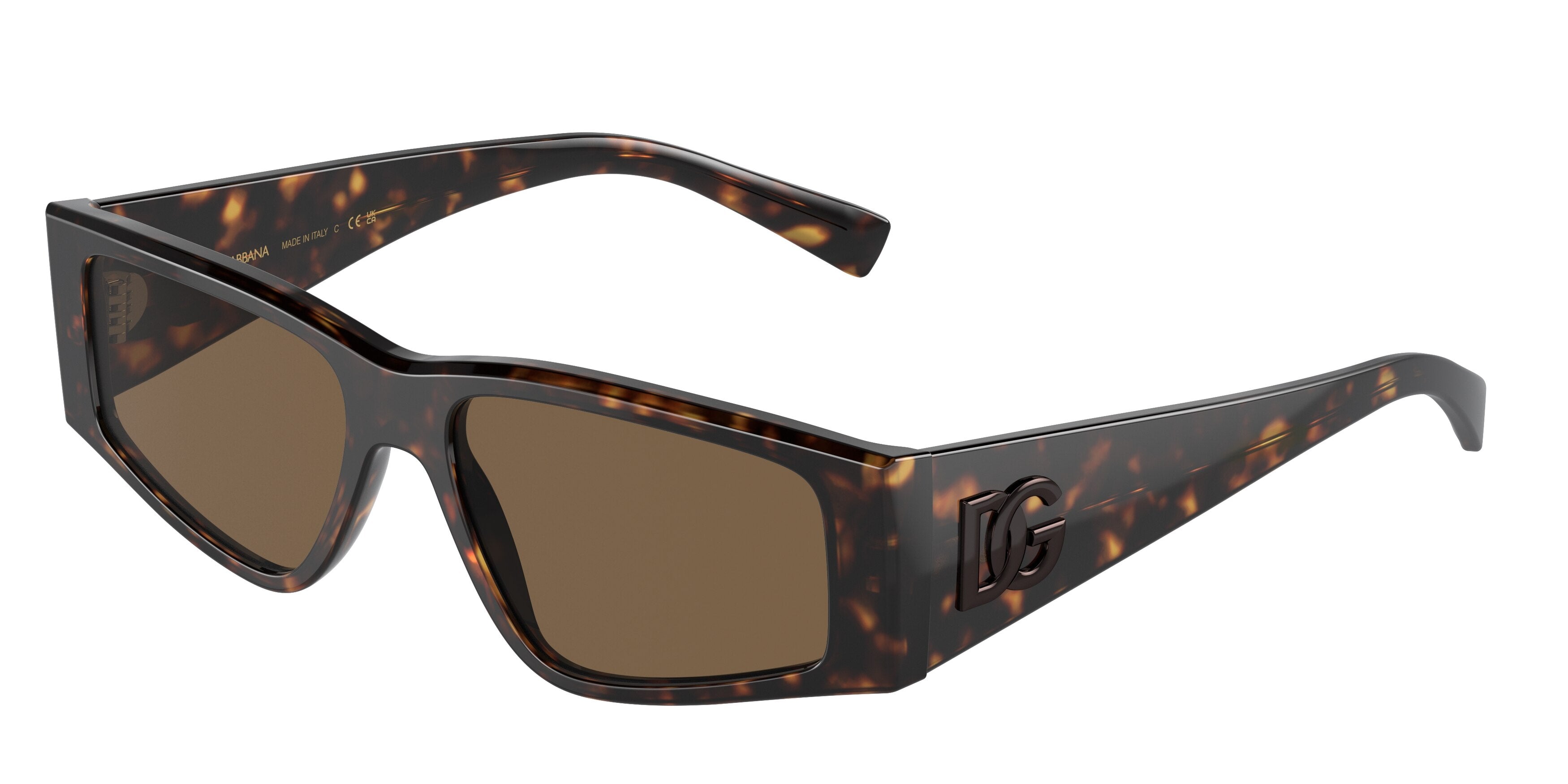 DOLCE & GABBANA DG4453F Rectangle Sunglasses  502/73-Havana 55-145-16 - Color Map Tortoise