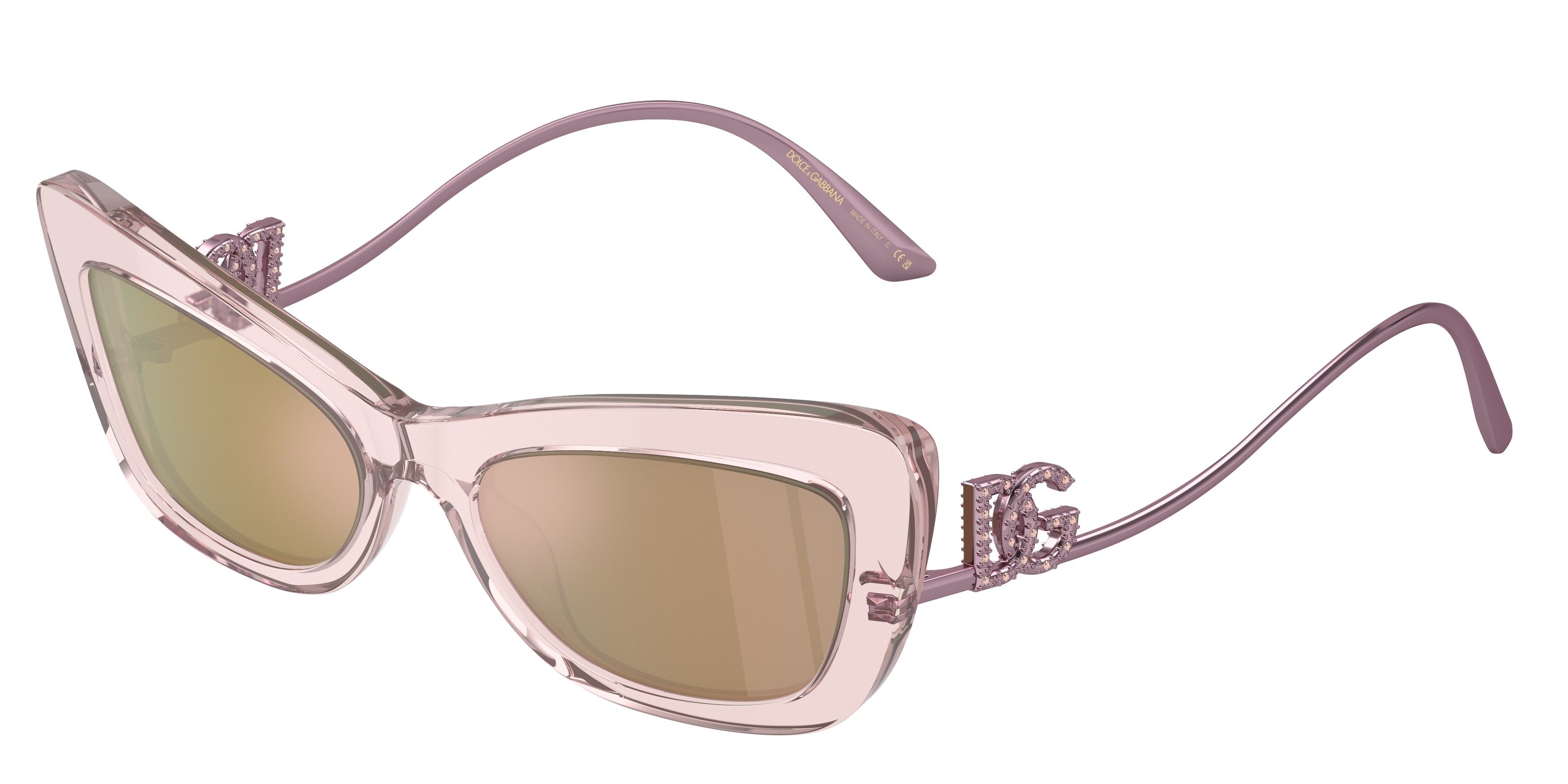 DOLCE & GABBANA DG4467B Cat Eye Sunglasses  31486X-Transparent Rose 55-145-18 - Color Map Pink