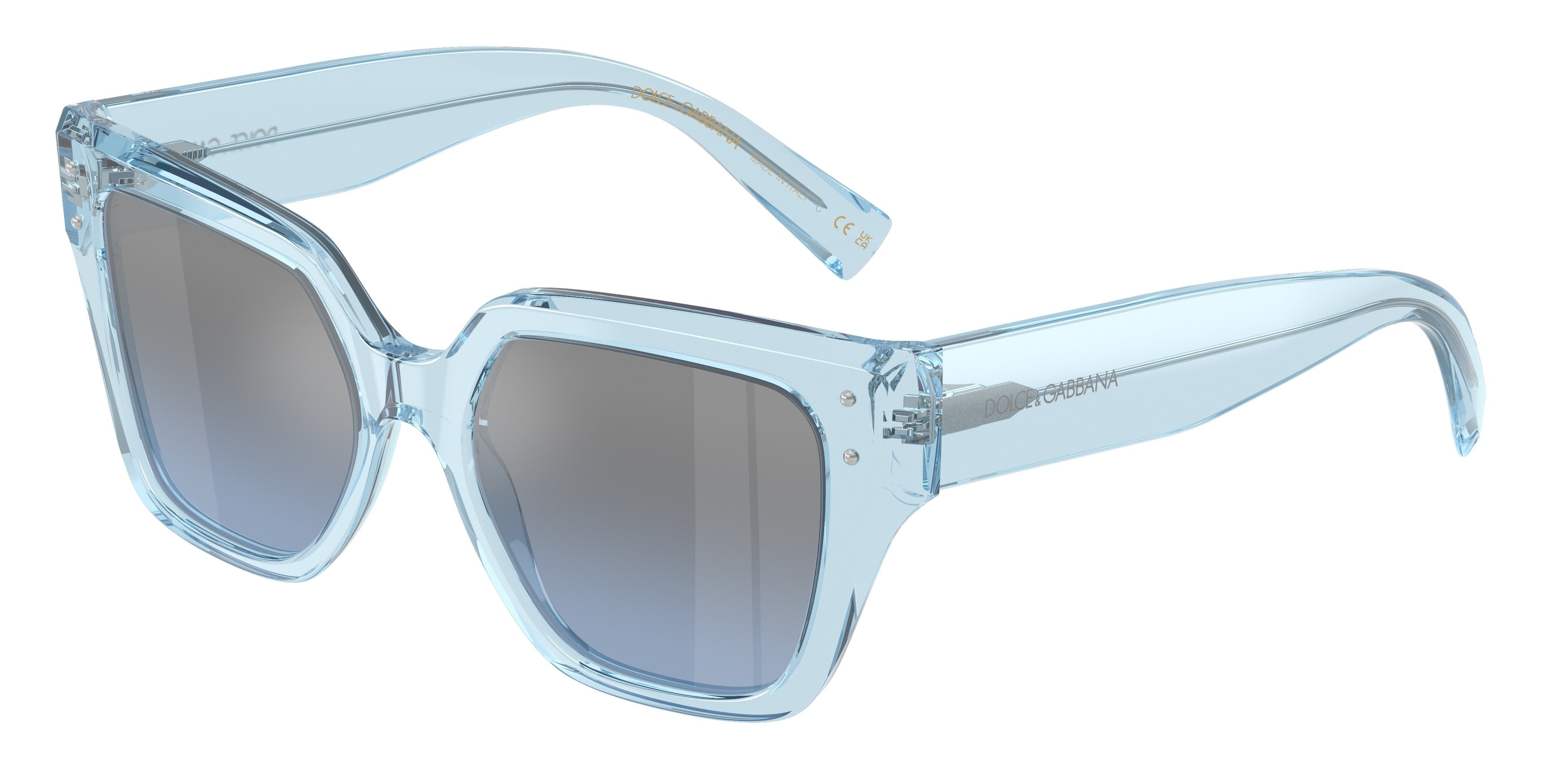 DOLCE & GABBANA DG4471 Square Sunglasses  33227C-Transparent Blue 52-145-18 - Color Map Blue