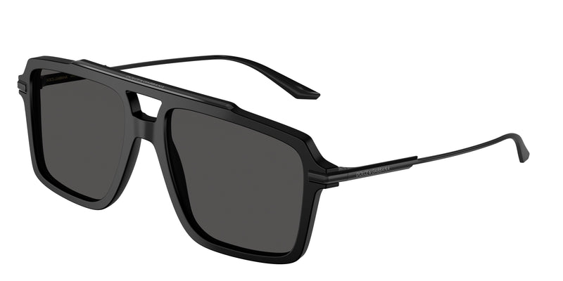 DOLCE & GABBANA DG4477 Pilot Sunglasses  252587-Matte Black 56-145-17 - Color Map Black