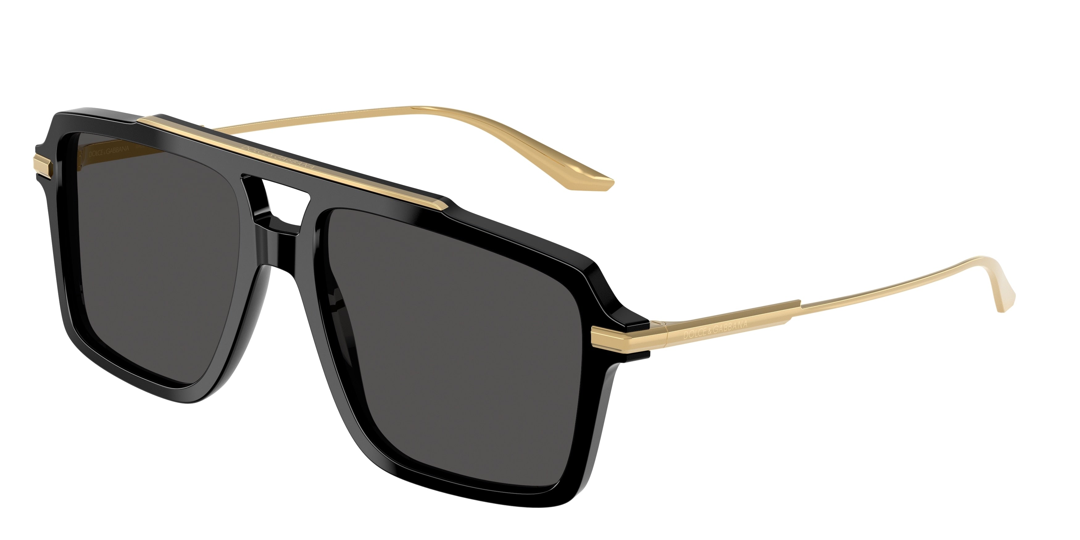 DOLCE & GABBANA DG4477 Pilot Sunglasses  501/87-Black 56-145-17 - Color Map Black
