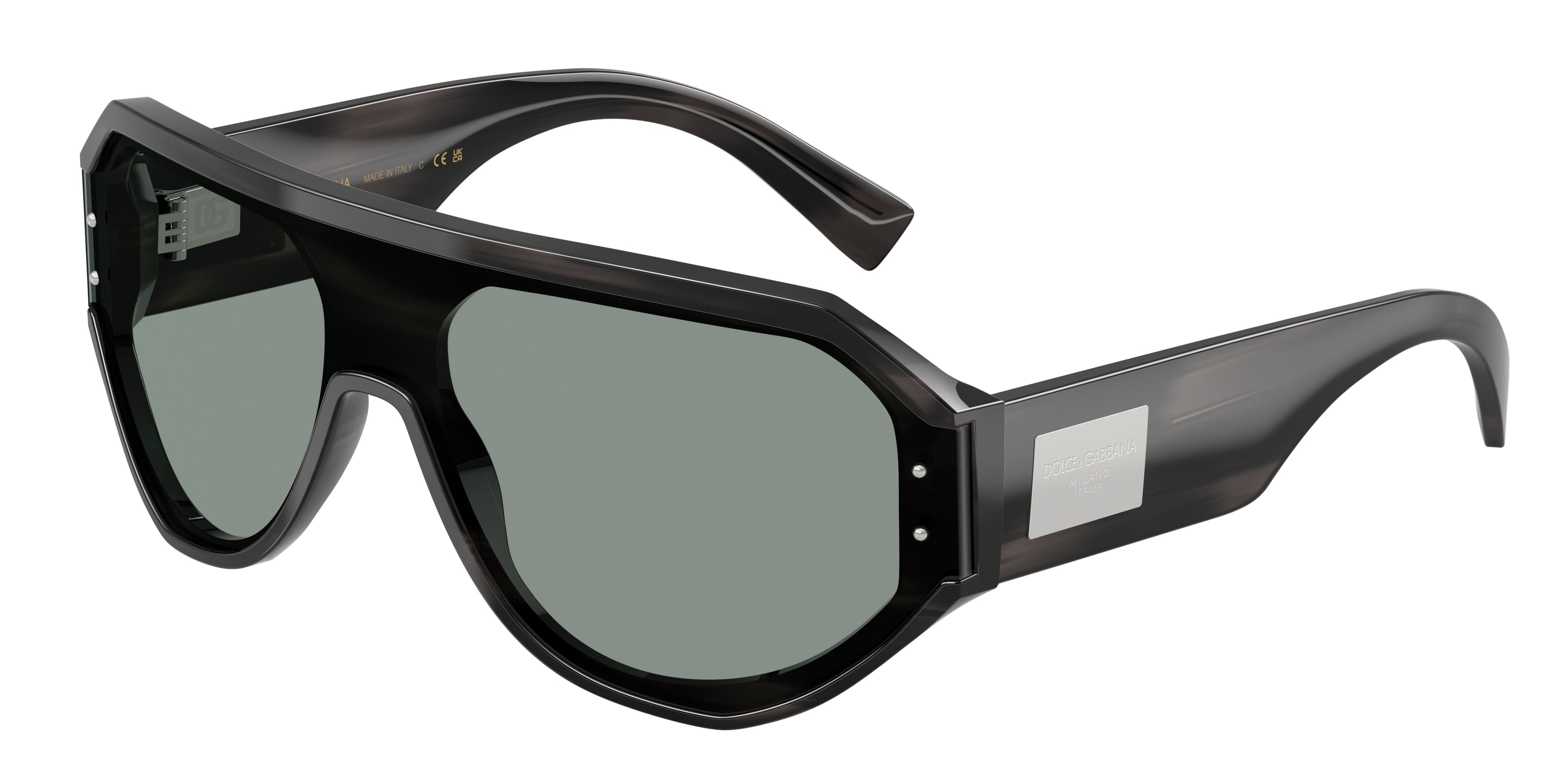 DOLCE & GABBANA DG4481F Pilot Sunglasses  3440/1-Striped Grey 0-140-147 - Color Map Grey