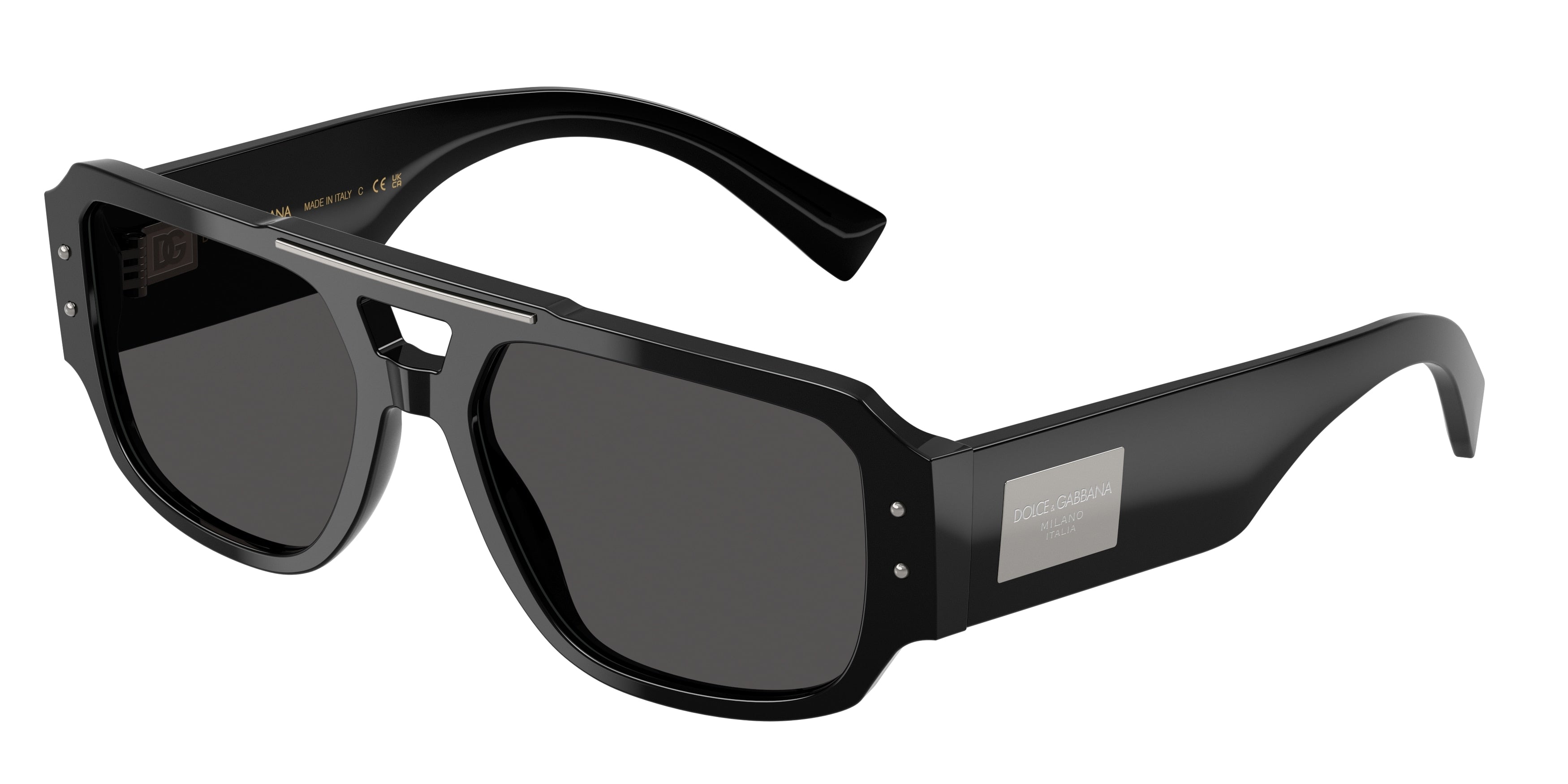 DOLCE & GABBANA DG4482F Pilot Sunglasses  501/87-Black 57-140-18 - Color Map Black