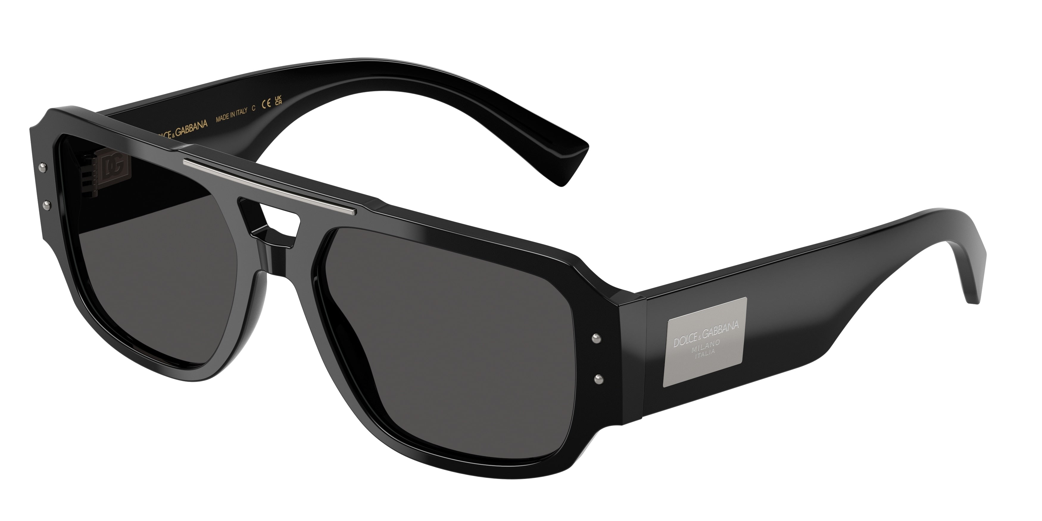 DOLCE & GABBANA DG4482 Pilot Sunglasses  501/87-Black 57-140-18 - Color Map Black