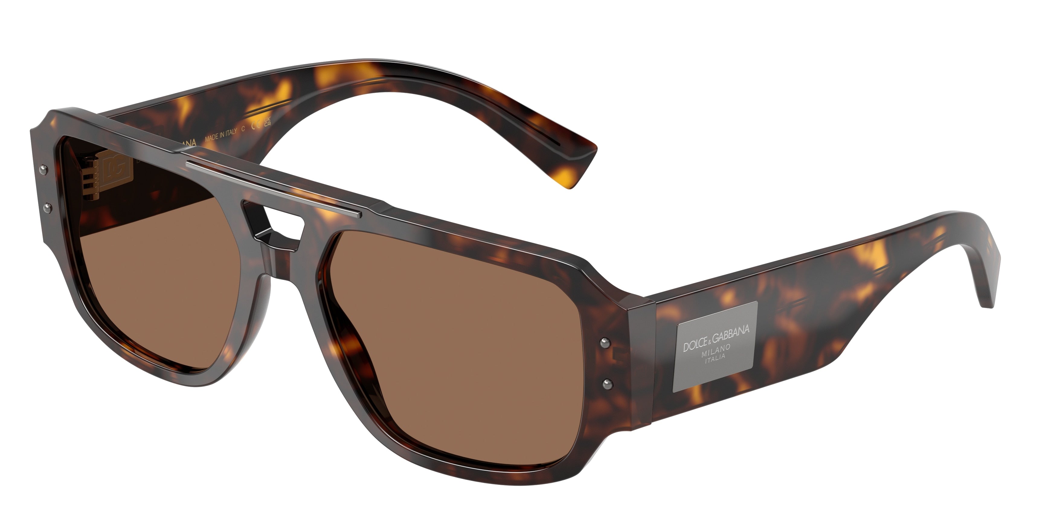 DOLCE & GABBANA DG4482 Pilot Sunglasses  502/73-Havana 57-140-18 - Color Map Tortoise