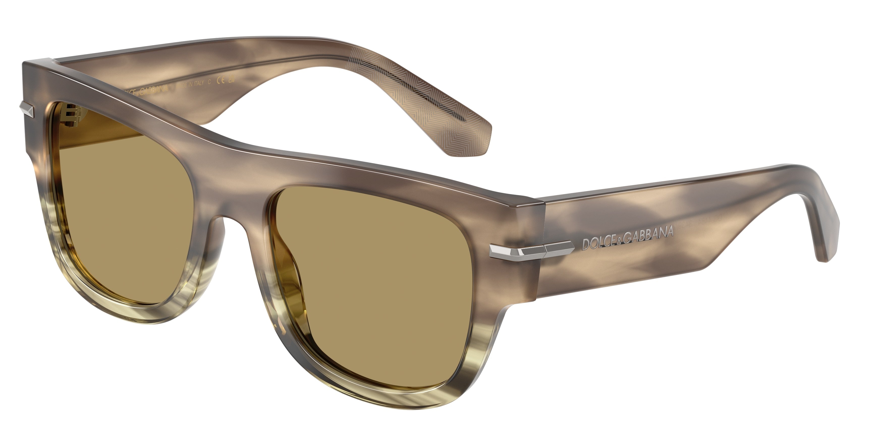 DOLCE & GABBANA DG4484 Square Sunglasses  3439/2-Havana Green 54-145-20 - Color Map Brown