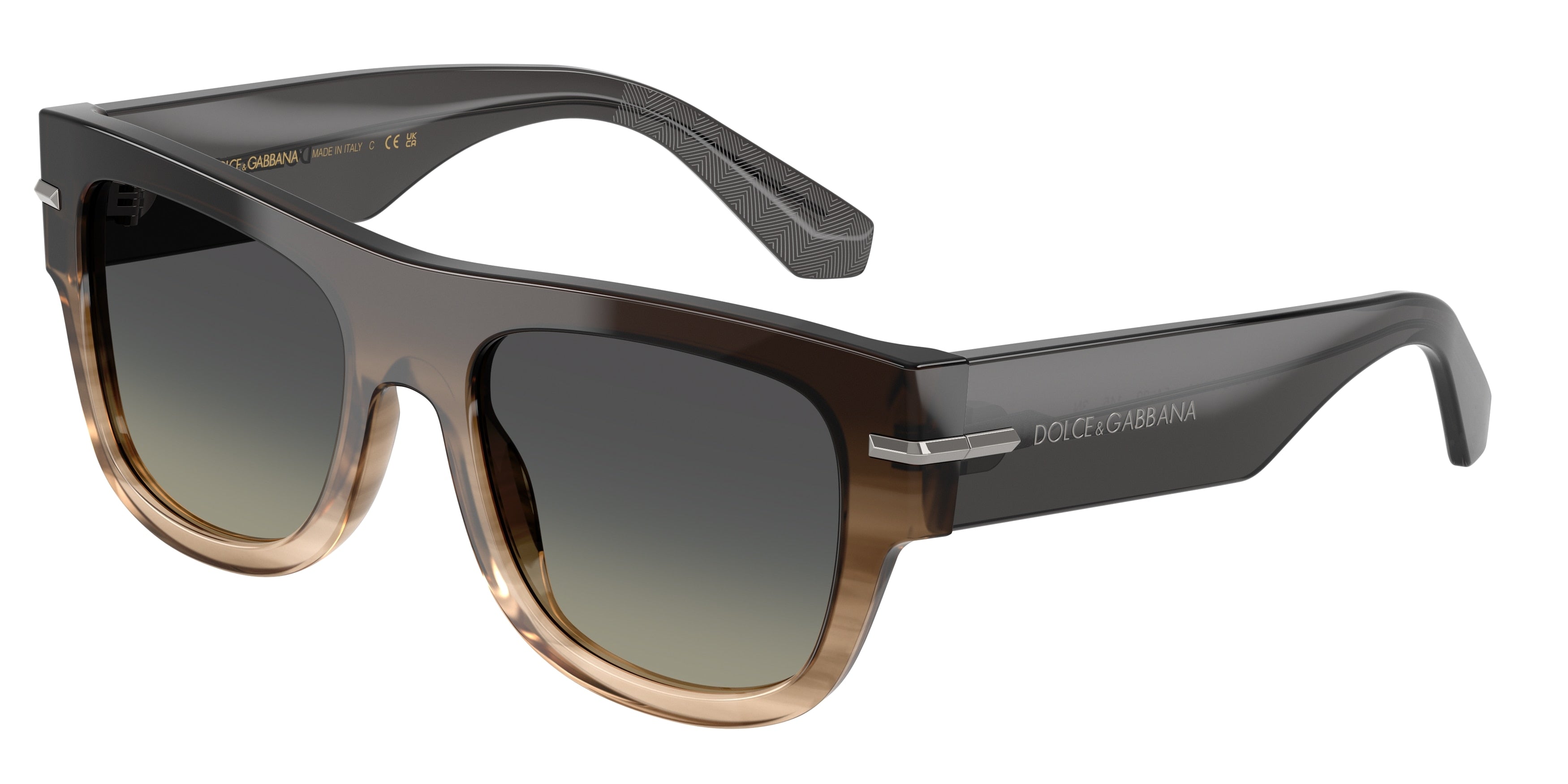 DOLCE & GABBANA DG4484 Square Sunglasses  348411-Gradient Striped Grey 54-145-20 - Color Map Grey