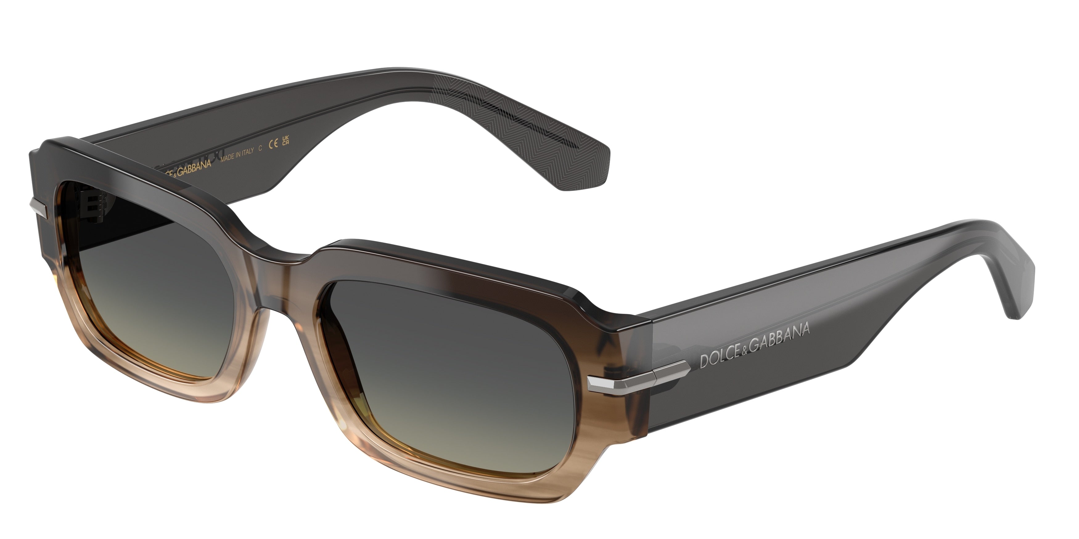 DOLCE & GABBANA DG4485 Rectangle Sunglasses  348411-Gradient Striped Grey 54-145-19 - Color Map Grey