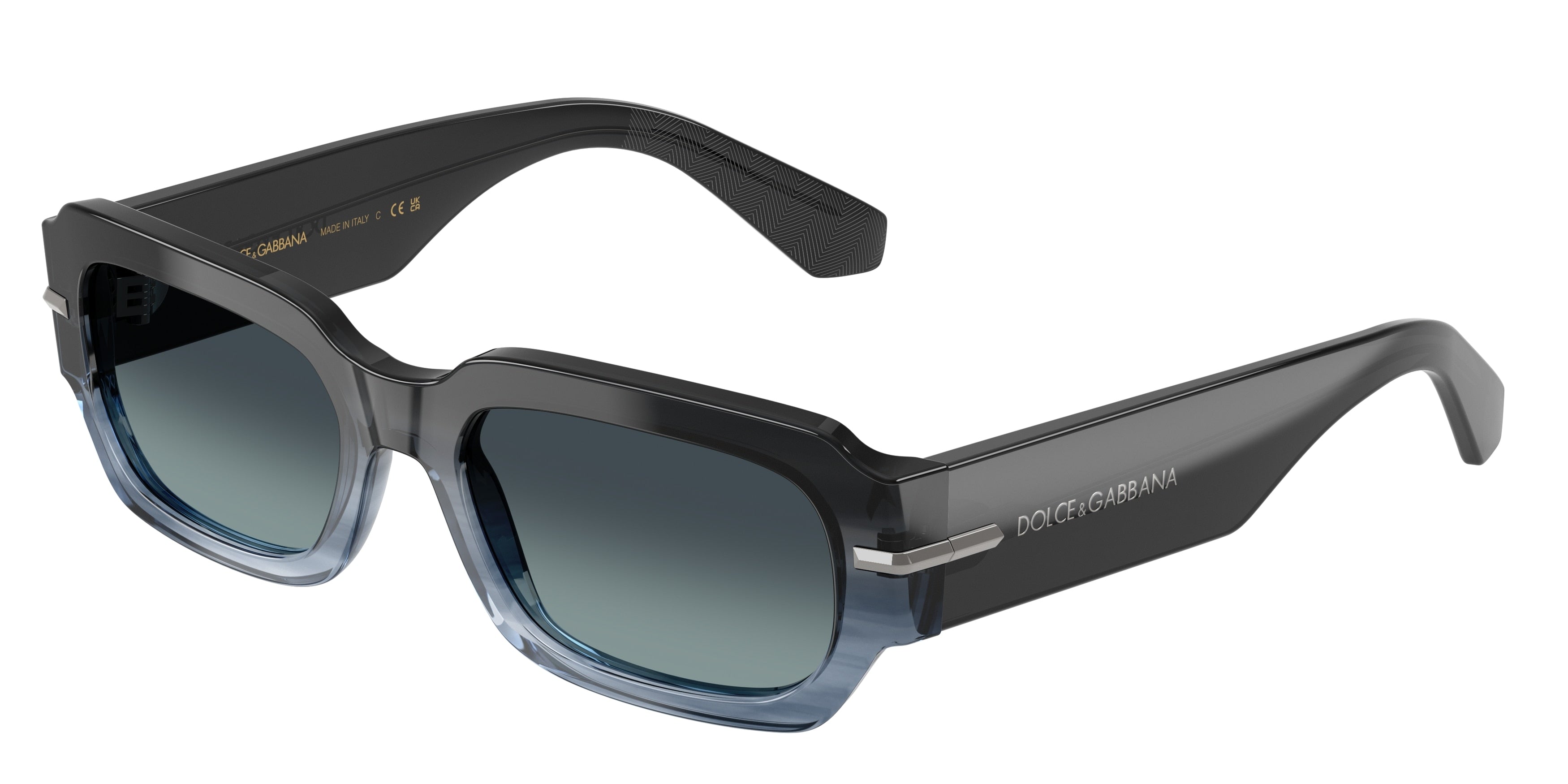 DOLCE & GABBANA DG4485 Rectangle Sunglasses  348519-Gradient Striped Blue 54-145-19 - Color Map Blue