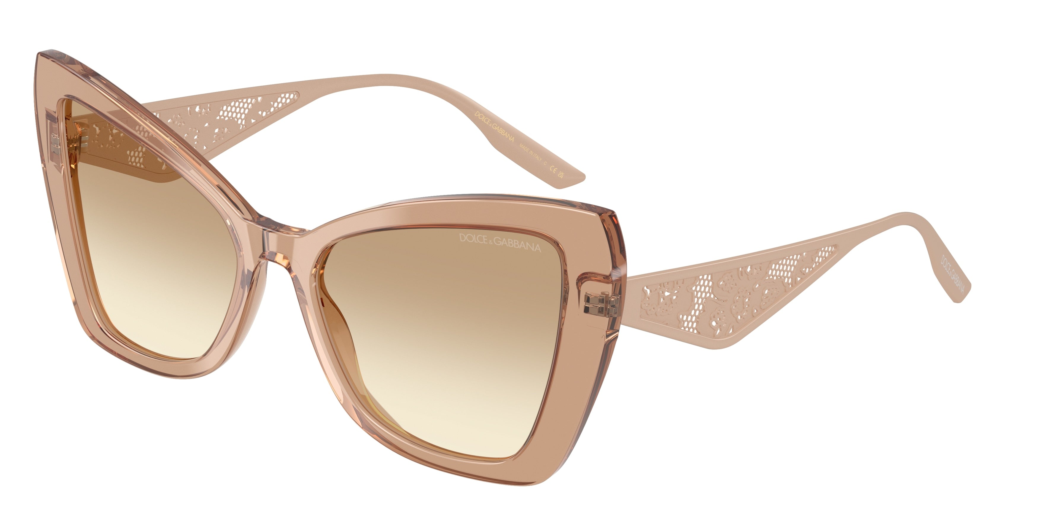 DOLCE & GABBANA DG4489 Cat Eye Sunglasses  343213-Transparent Camel 55-145-18 - Color Map Brown