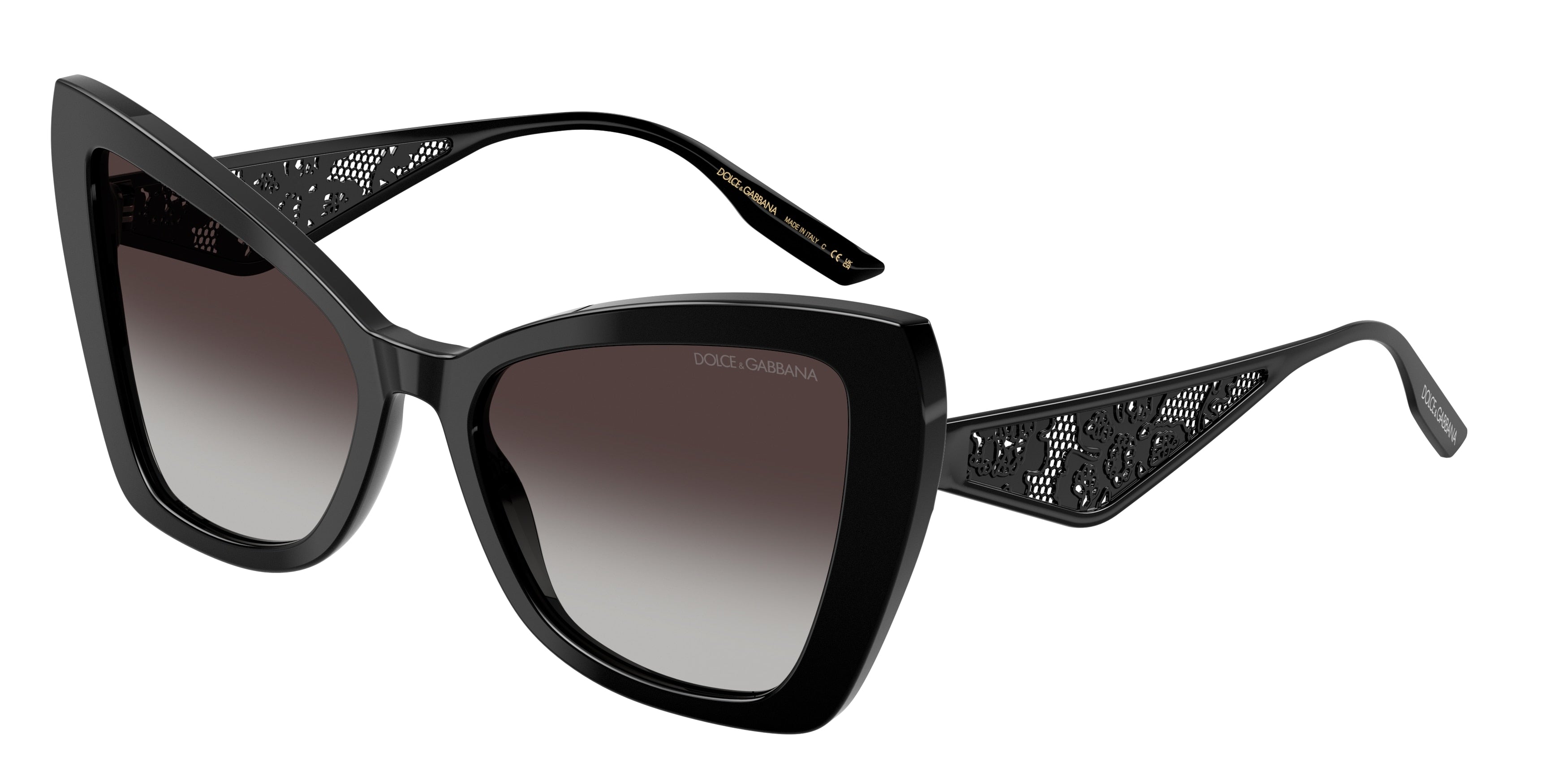 DOLCE & GABBANA DG4489 Cat Eye Sunglasses  501/8G-Black 55-145-18 - Color Map Black