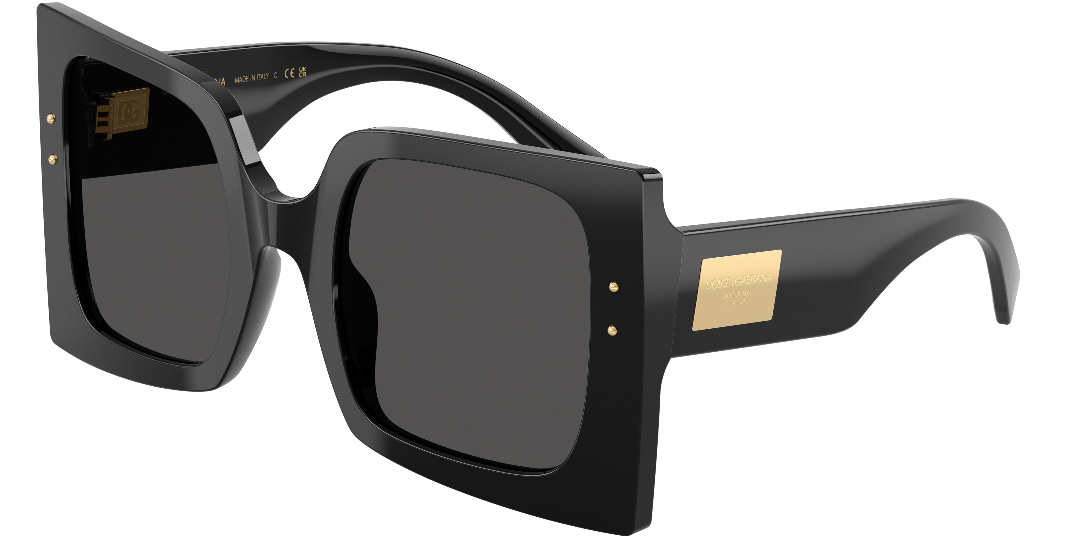 DOLCE & GABBANA DG4490 Square Sunglasses  501/87-Black 53-140-24 - Color Map Black