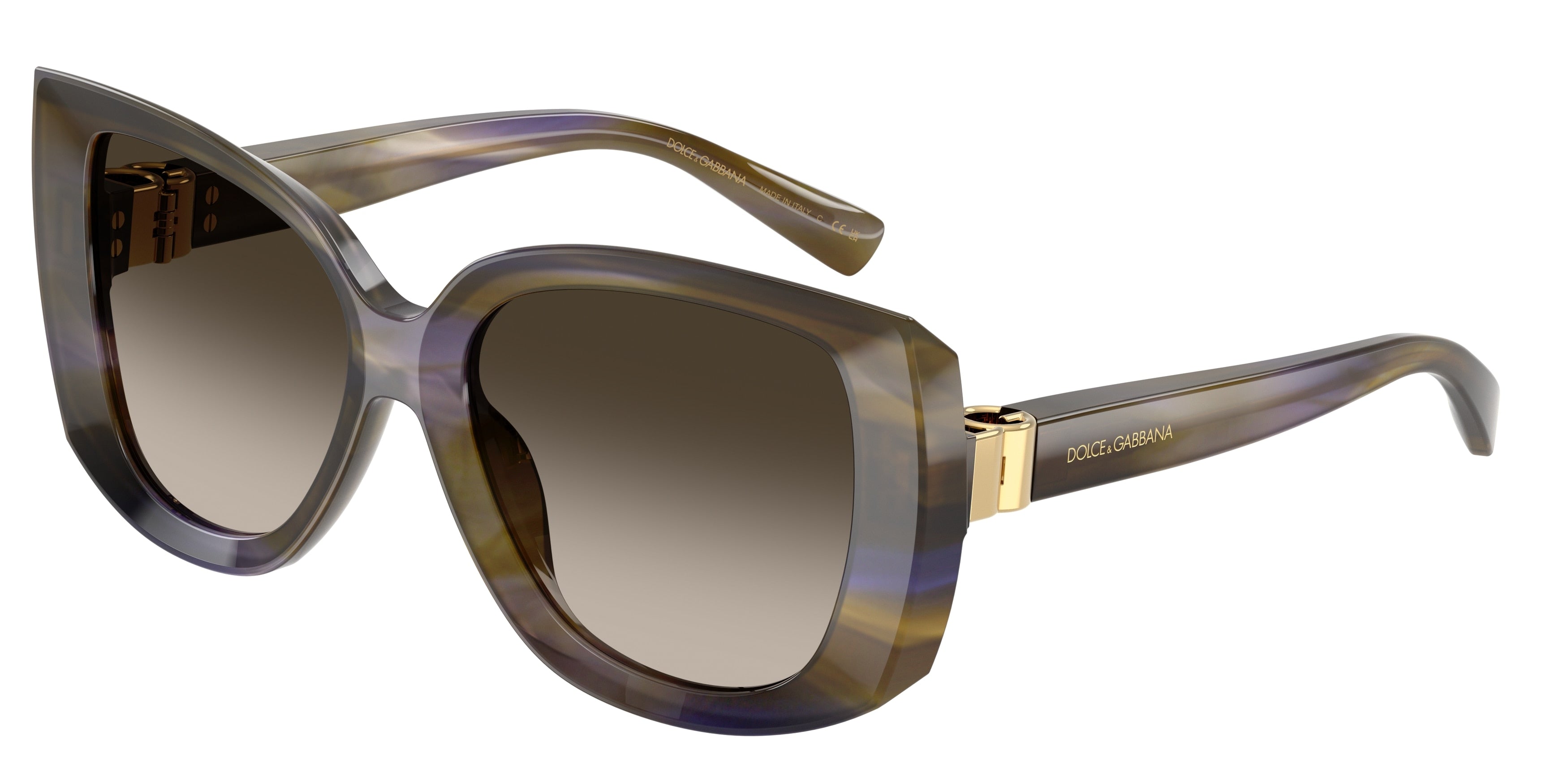 DOLCE & GABBANA DG4495 Square Sunglasses  344713-Striped Olive 56-140-18 - Color Map Green