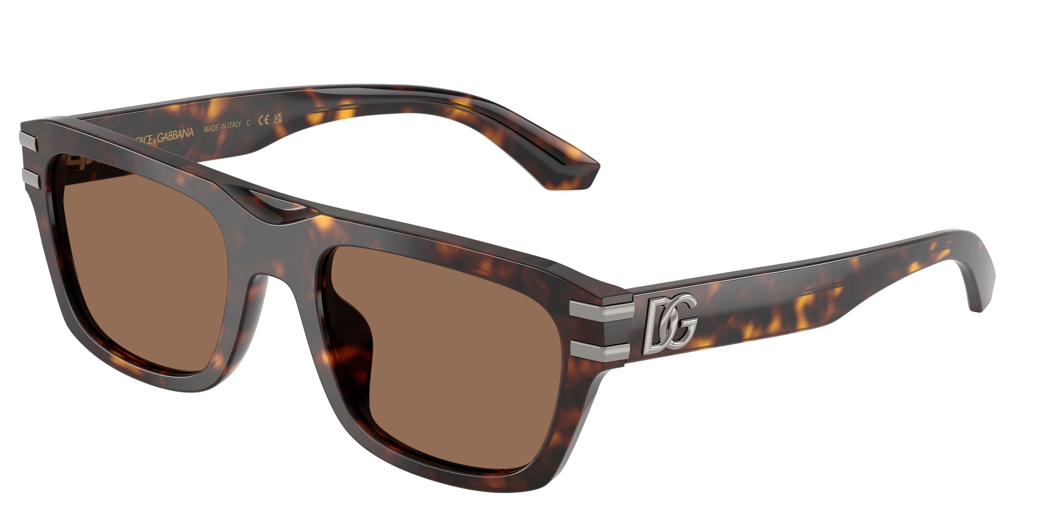 DOLCE & GABBANA DG4496 Rectangle Sunglasses  502/73-Havana 54-145-21 - Color Map Tortoise
