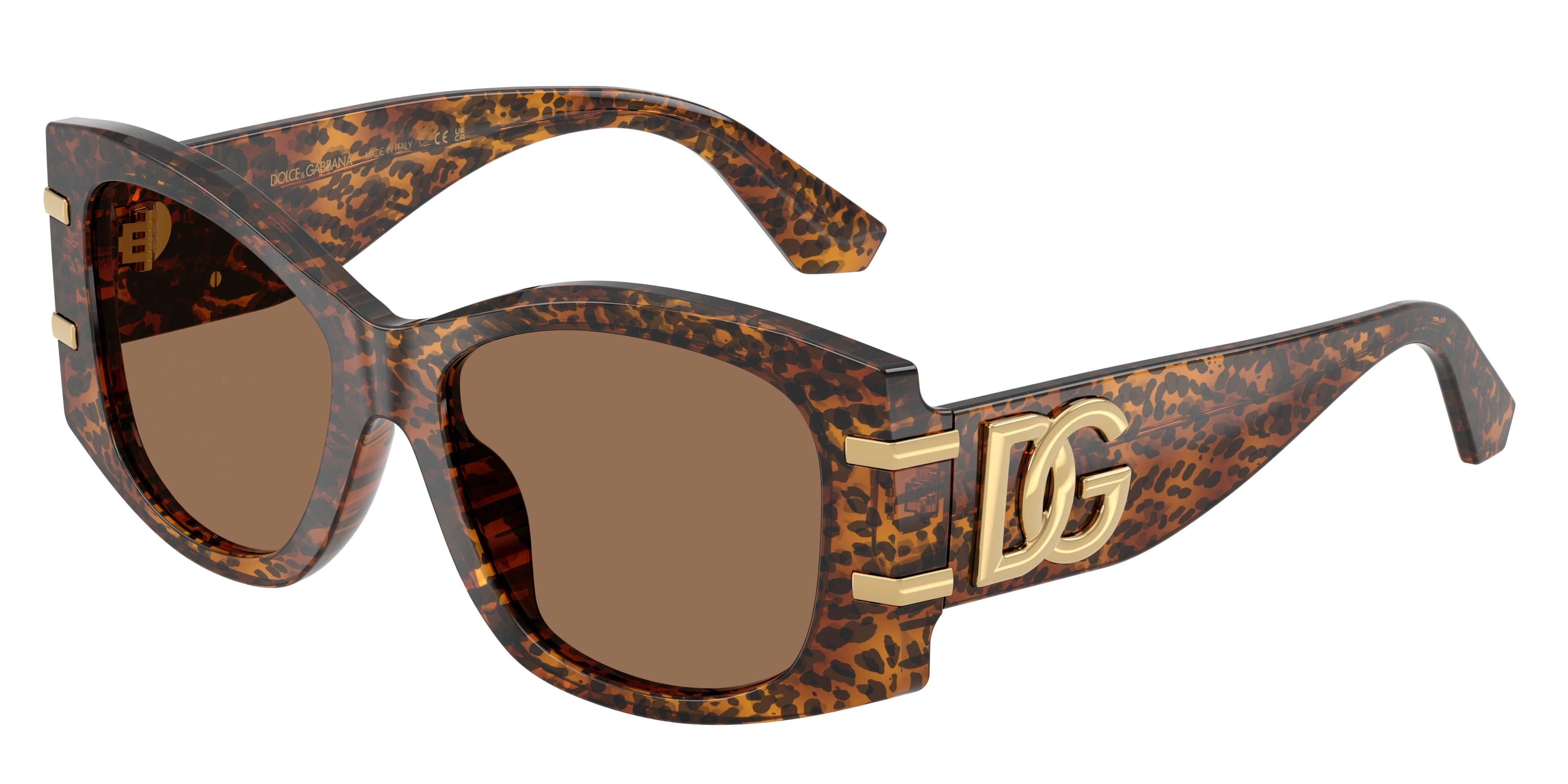 DOLCE & GABBANA DG4501 Butterfly Sunglasses  347073-Leo Transparent 54-145-17 - Color Map Brown