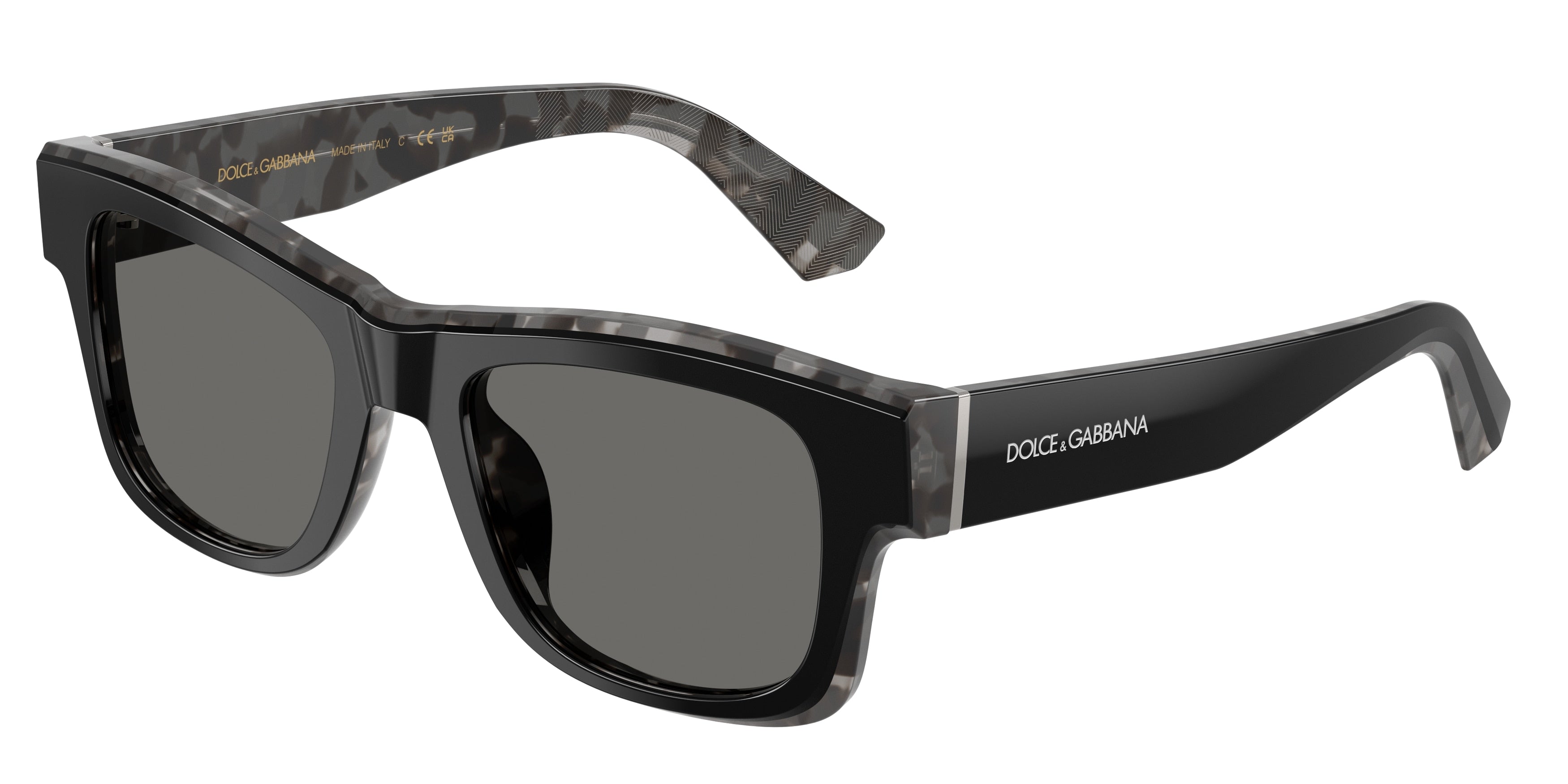 DOLCE & GABBANA DG4515 Square Sunglasses  3403/1-Black On Grey Havana 52-145-20 - Color Map Black