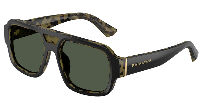 DOLCE & GABBANA DG4516 Square Sunglasses  34049A-Black On Yellow Havana 55-145-18 - Color Map Black