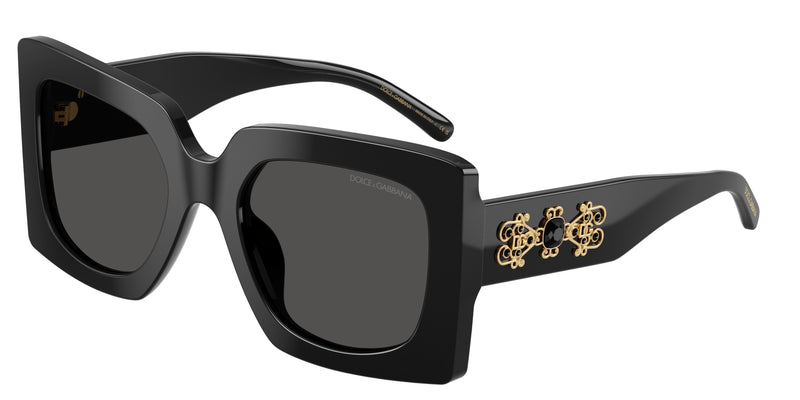 DOLCE & GABBANA DG4525B Square Sunglasses  501/87-Black 54-145-22 - Color Map Black