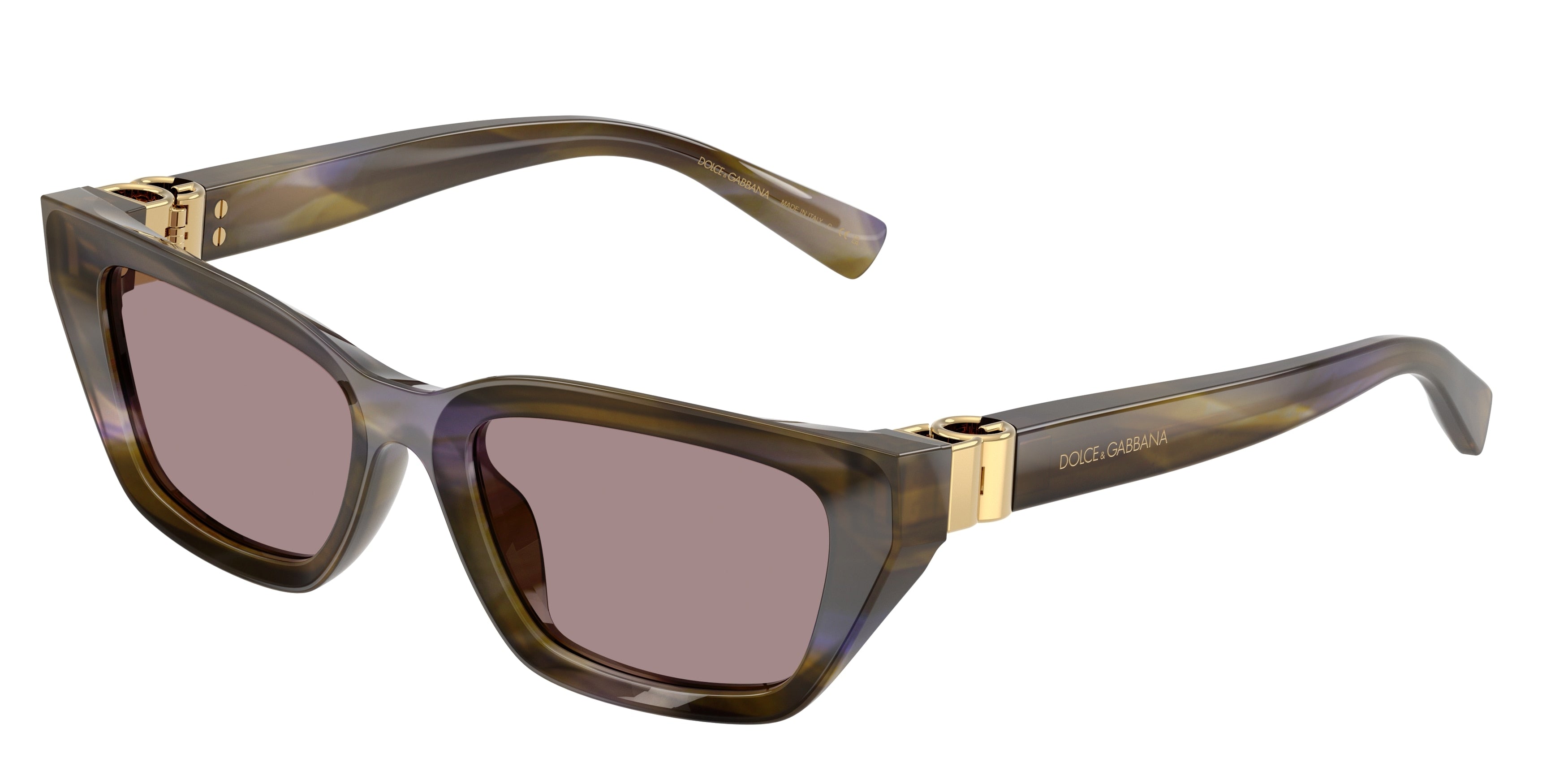 DOLCE & GABBANA DG4532 Cat Eye Sunglasses  3447LA-Striped Olive 53-140-18 - Color Map Green