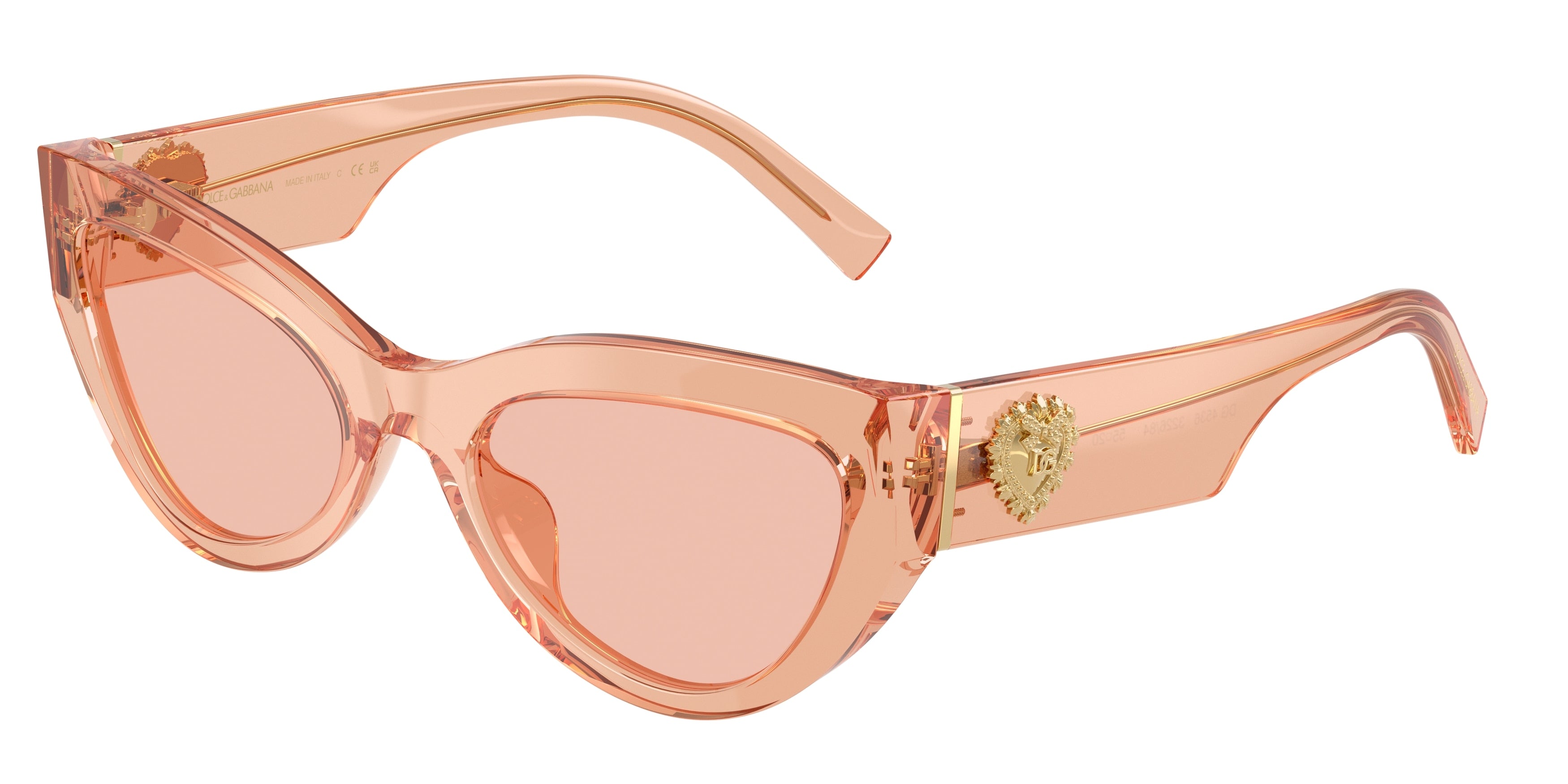 DOLCE & GABBANA DG4536 Cat Eye Sunglasses  322684-Nude Transparent 55-145-20 - Color Map Pink