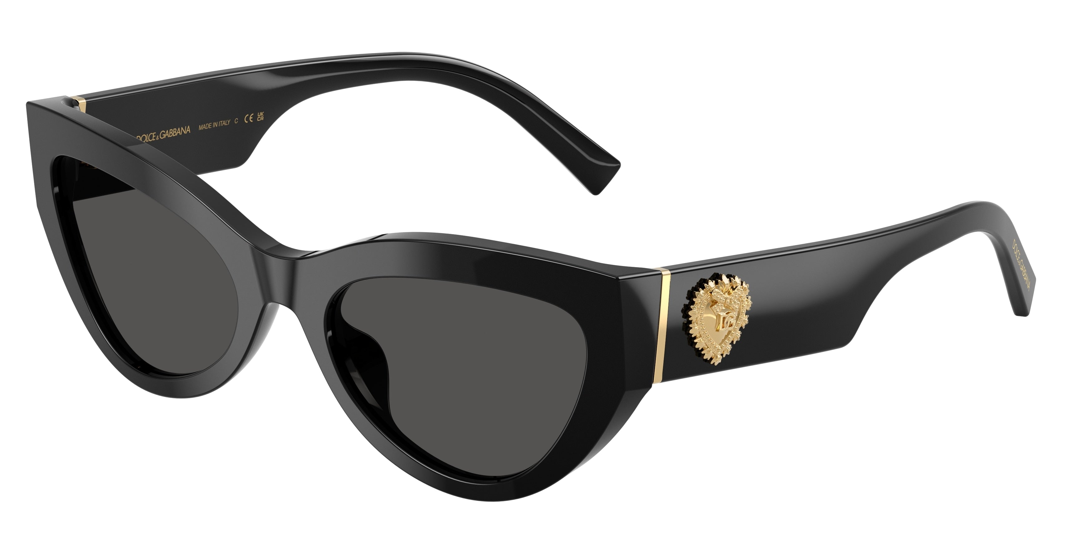 DOLCE & GABBANA DG4536 Cat Eye Sunglasses  501/87-Black 55-145-20 - Color Map Black