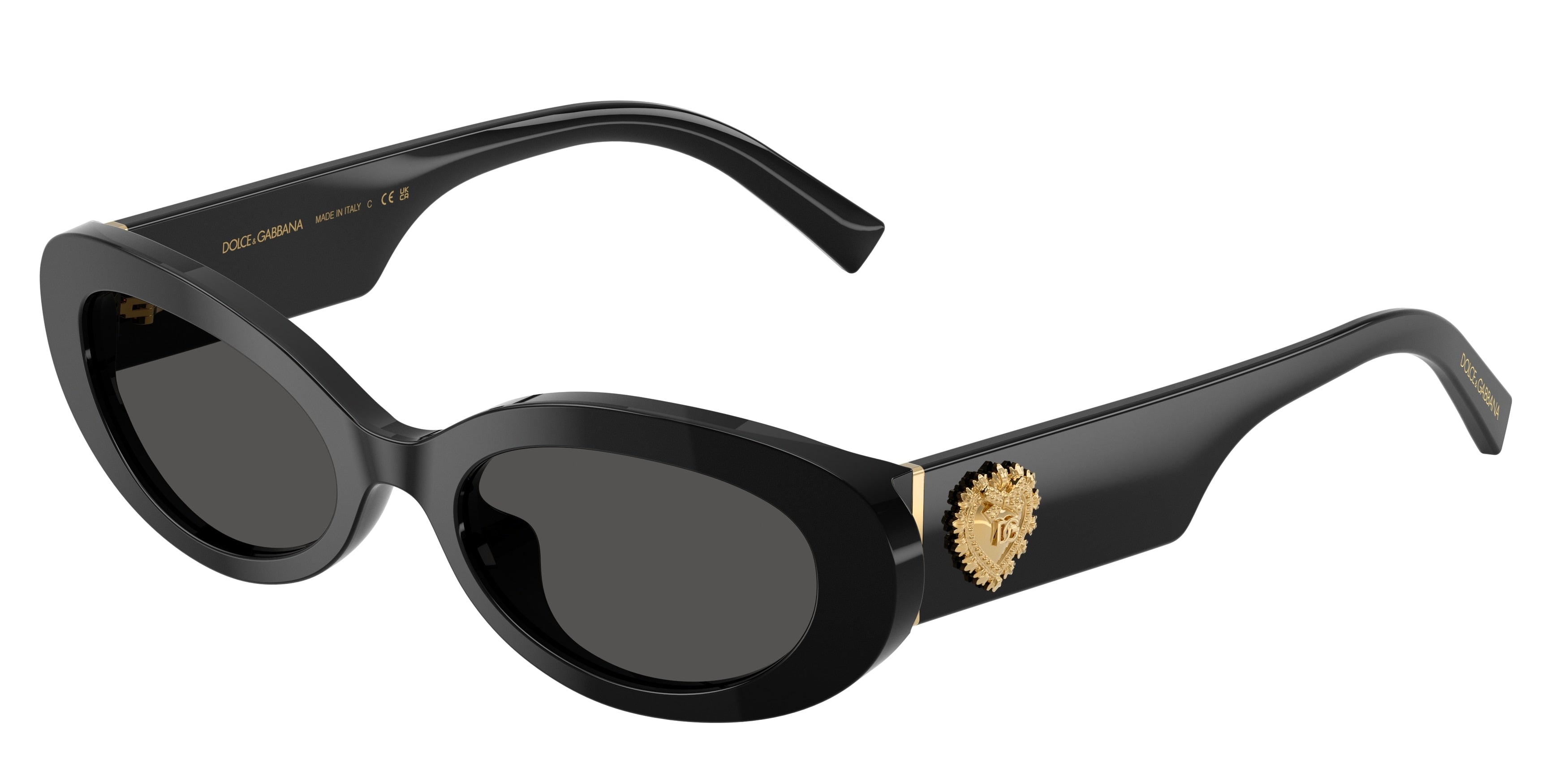 DOLCE & GABBANA DG4537 Oval Sunglasses  501/87-Black 53-145-19 - Color Map Black