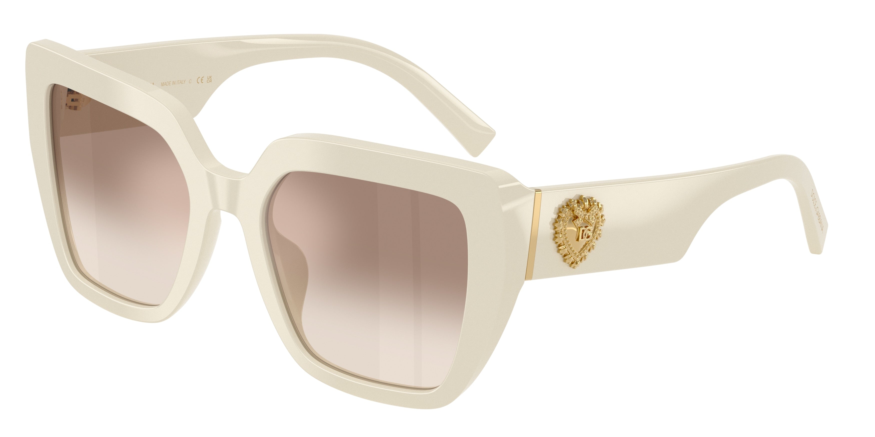 DOLCE & GABBANA DG4538 Square Sunglasses  331294-Cream 54-145-20 - Color Map Brown