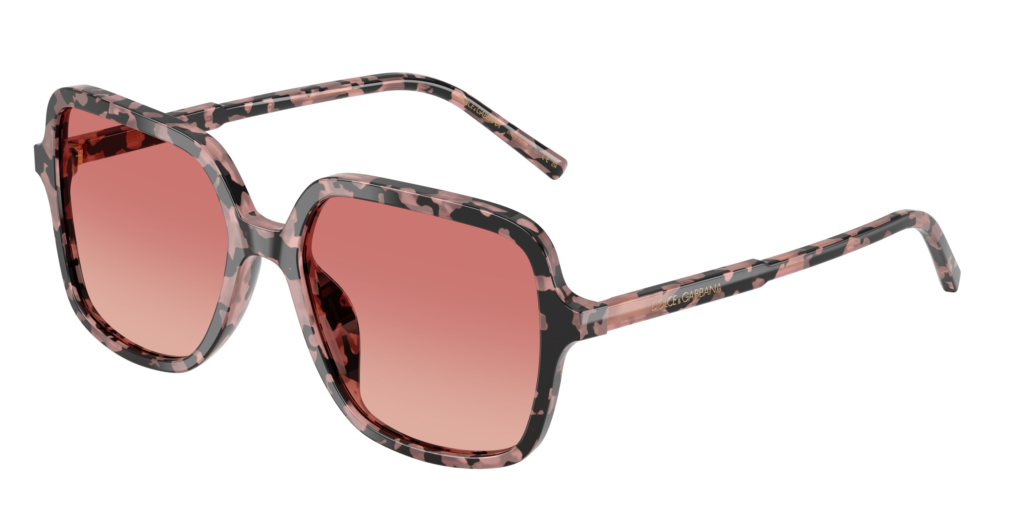 DOLCE & GABBANA DG4539 Square Sunglasses  3476A5-Pink Havana 55-145-17 - Color Map Tortoise