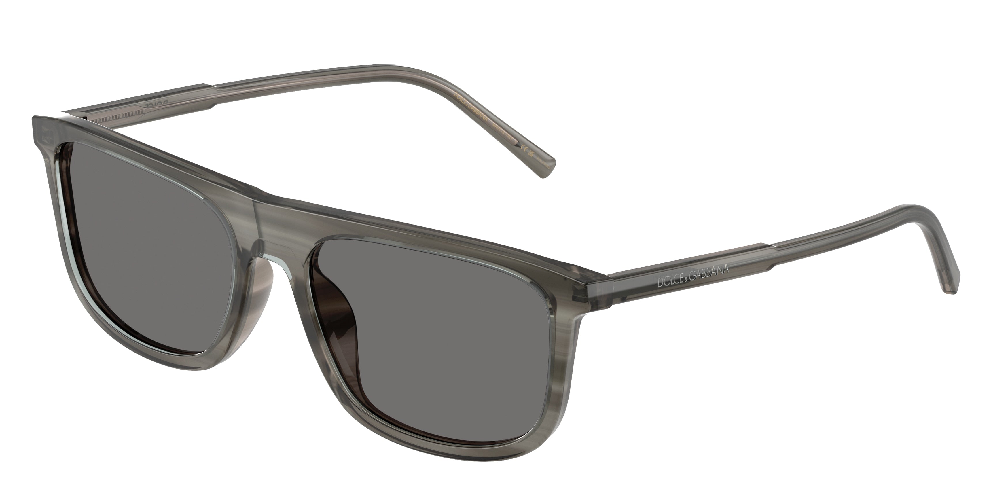 DOLCE & GABBANA DG4542 Square Sunglasses  347981-Grey On Striped Grey 56-145-18 - Color Map Grey