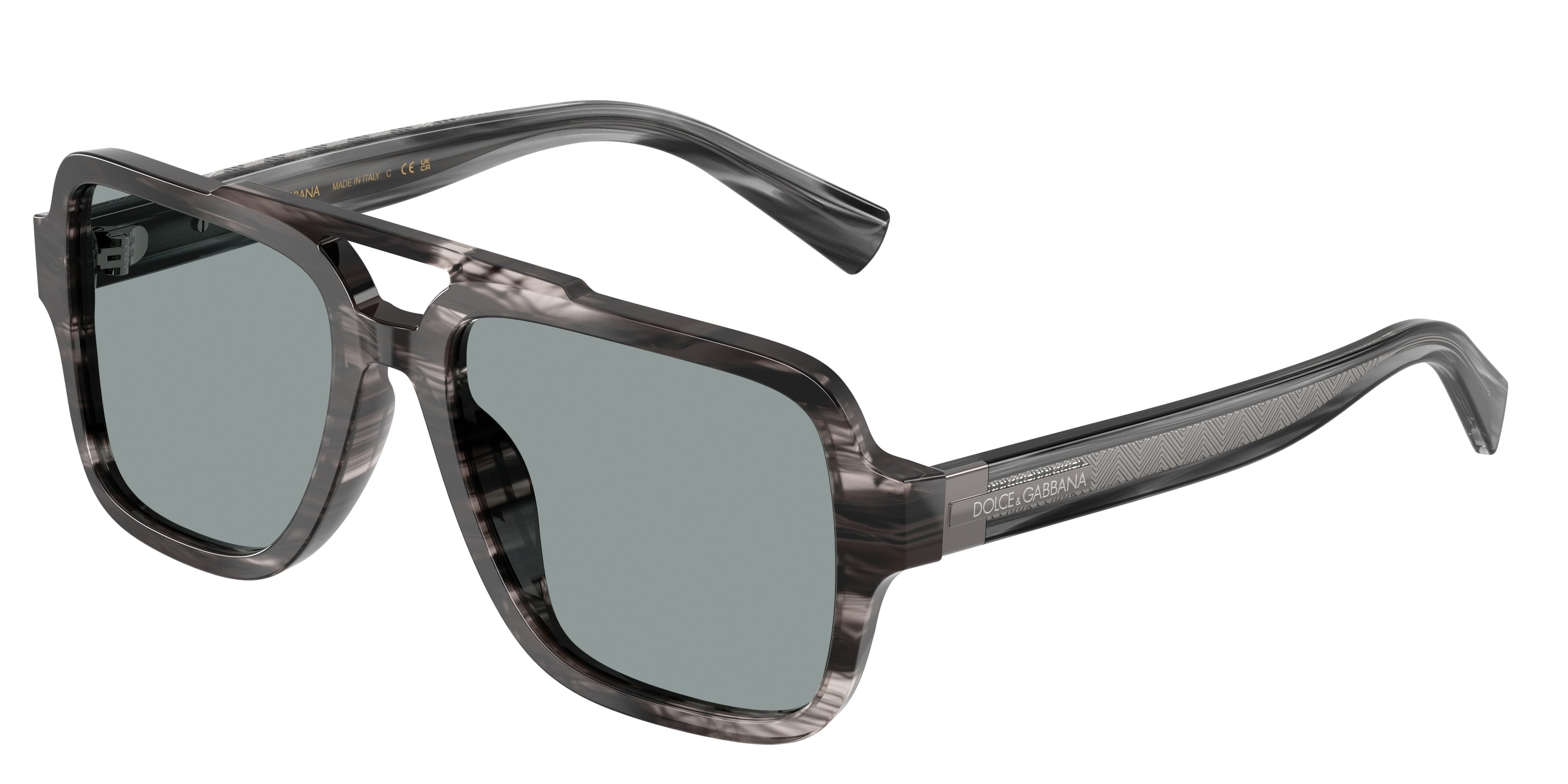 DOLCE & GABBANA DG4544 Pilot Sunglasses  3440/1-Striped Grey 56-145-18 - Color Map Grey