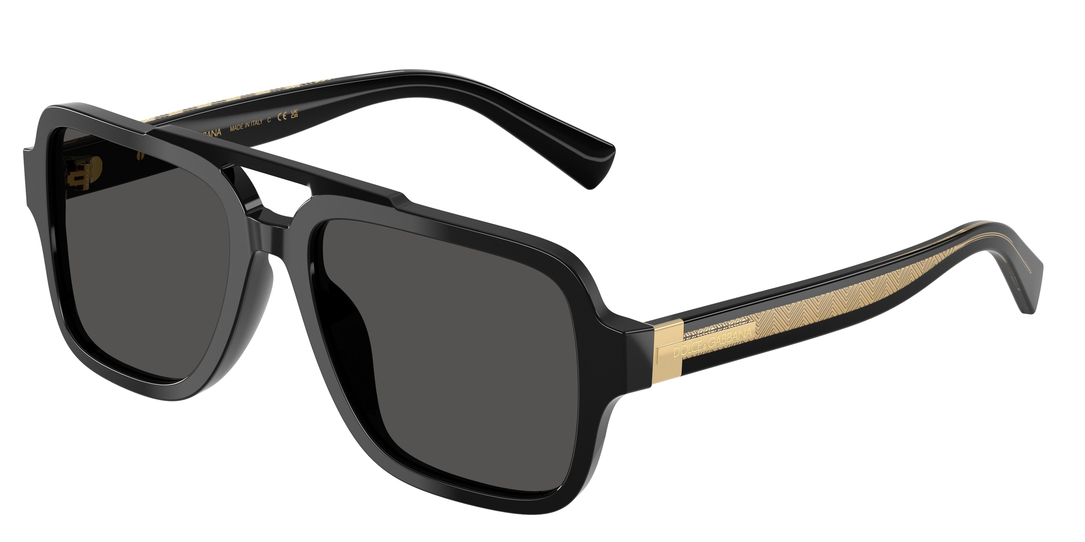 DOLCE & GABBANA DG4544 Pilot Sunglasses  501/87-Black 56-145-18 - Color Map Black