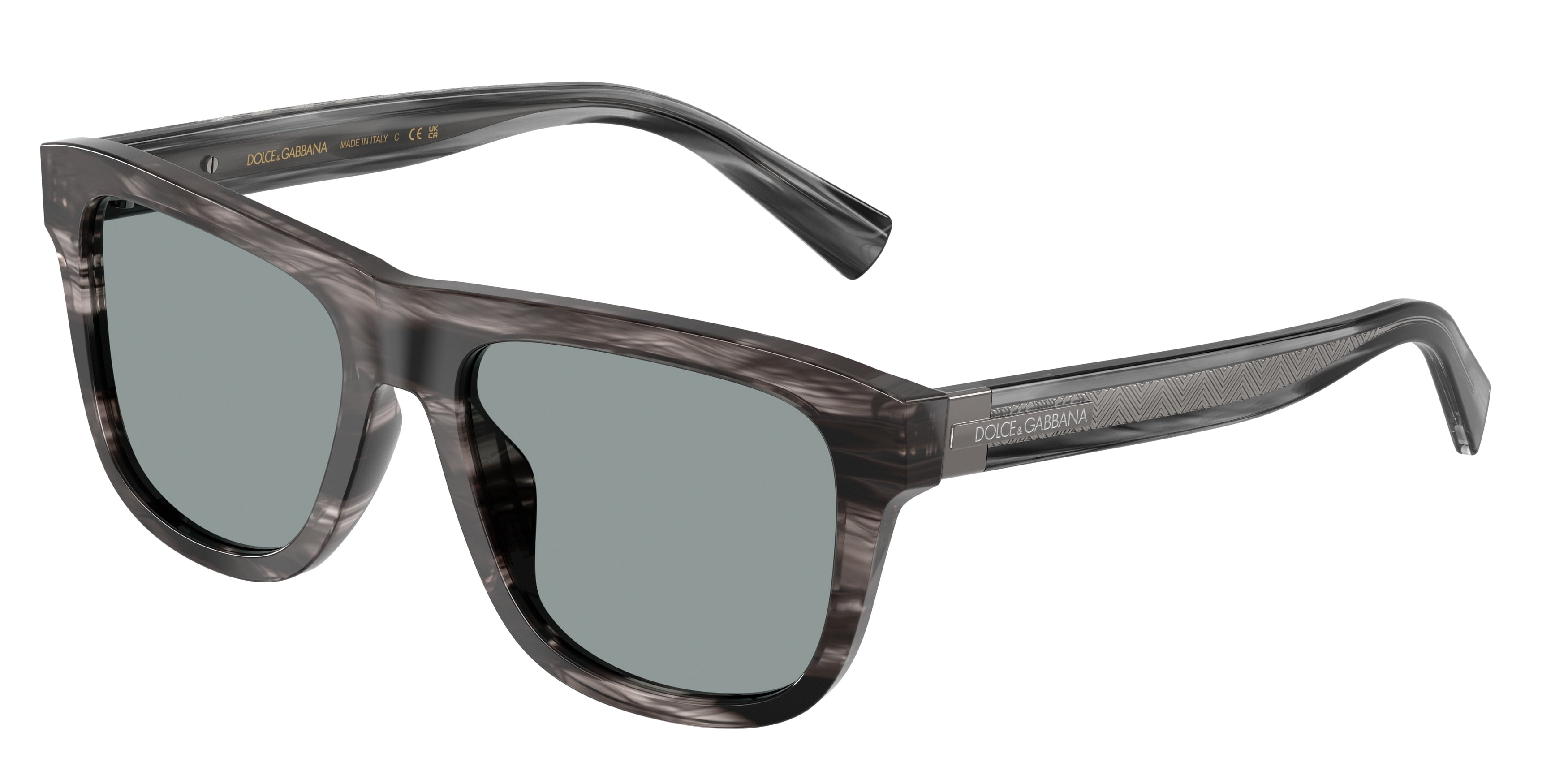 DOLCE & GABBANA DG4545 Square Sunglasses  3440/1-Striped Grey 55-145-18 - Color Map Grey