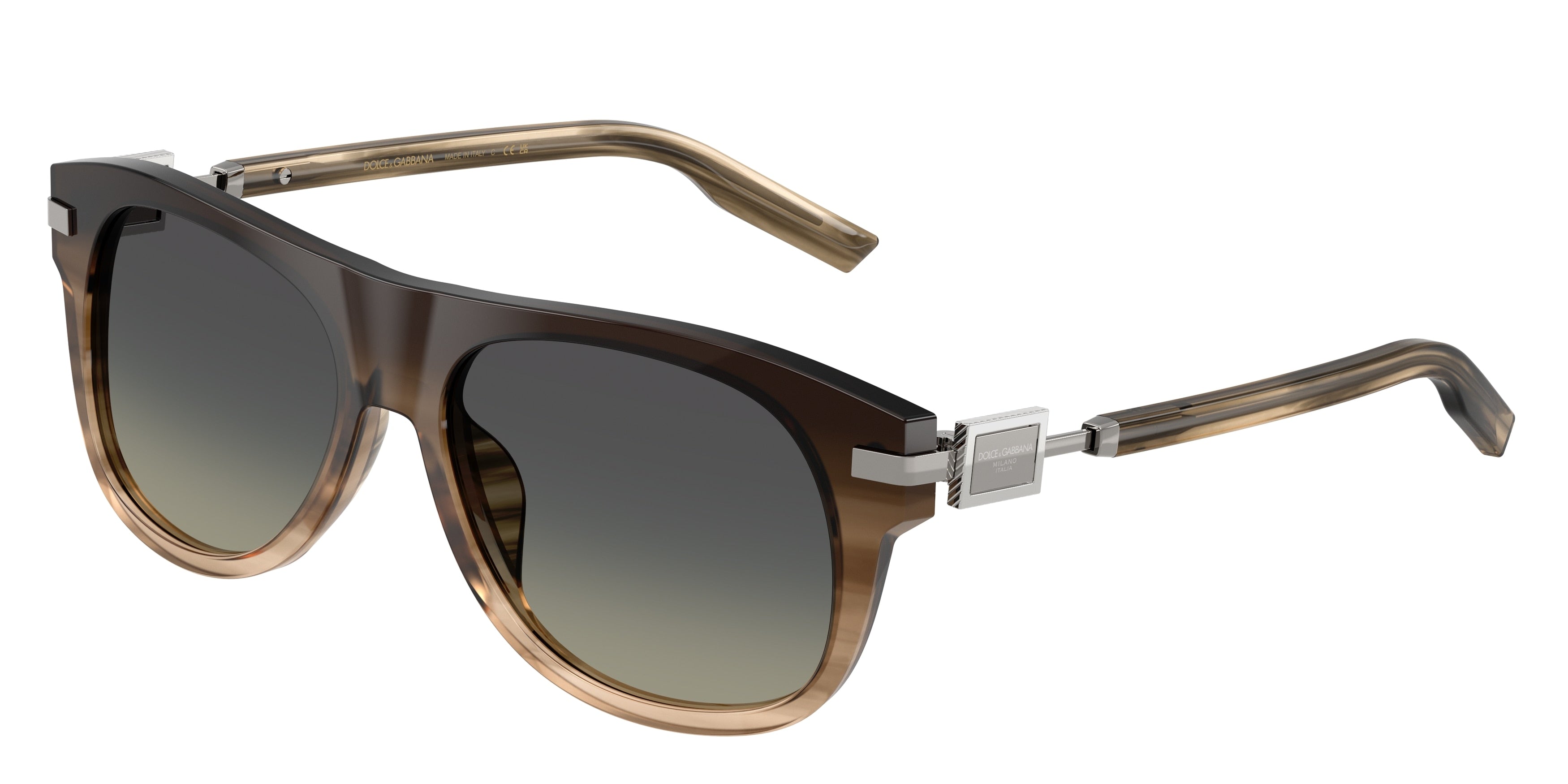 DOLCE & GABBANA DG4546 Square Sunglasses  348411-Gradient Striped Grey 56-145-16 - Color Map Grey