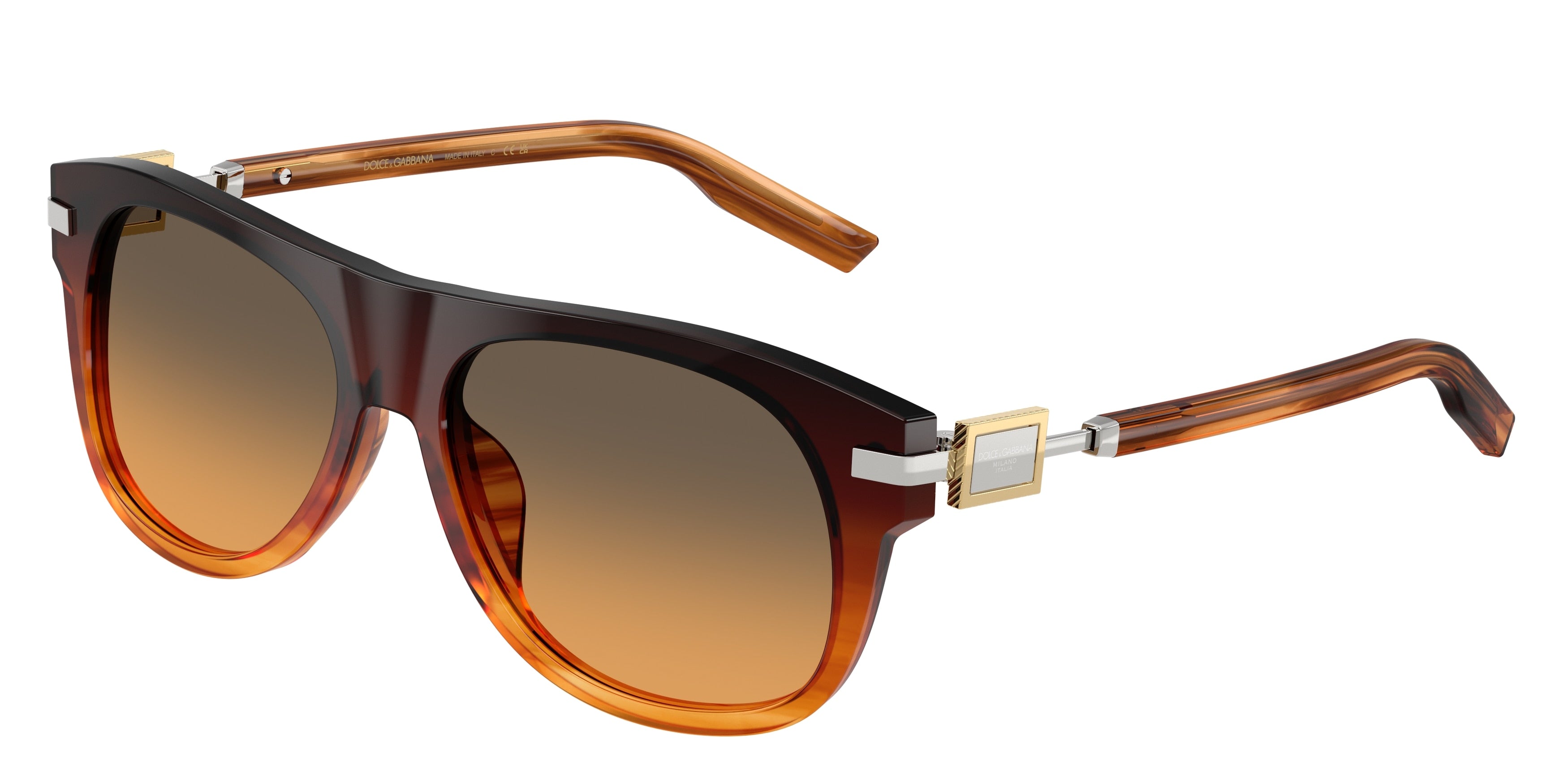DOLCE & GABBANA DG4546 Square Sunglasses  348618-Gradient Brown 56-145-16 - Color Map Brown