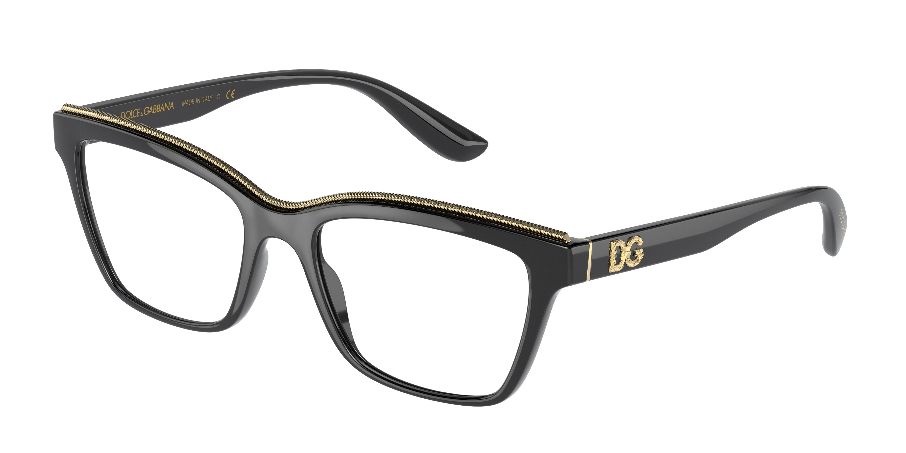 DOLCE & GABBANA DG5064 Square Eyeglasses  501-Black 53-140-18 - Color Map Black