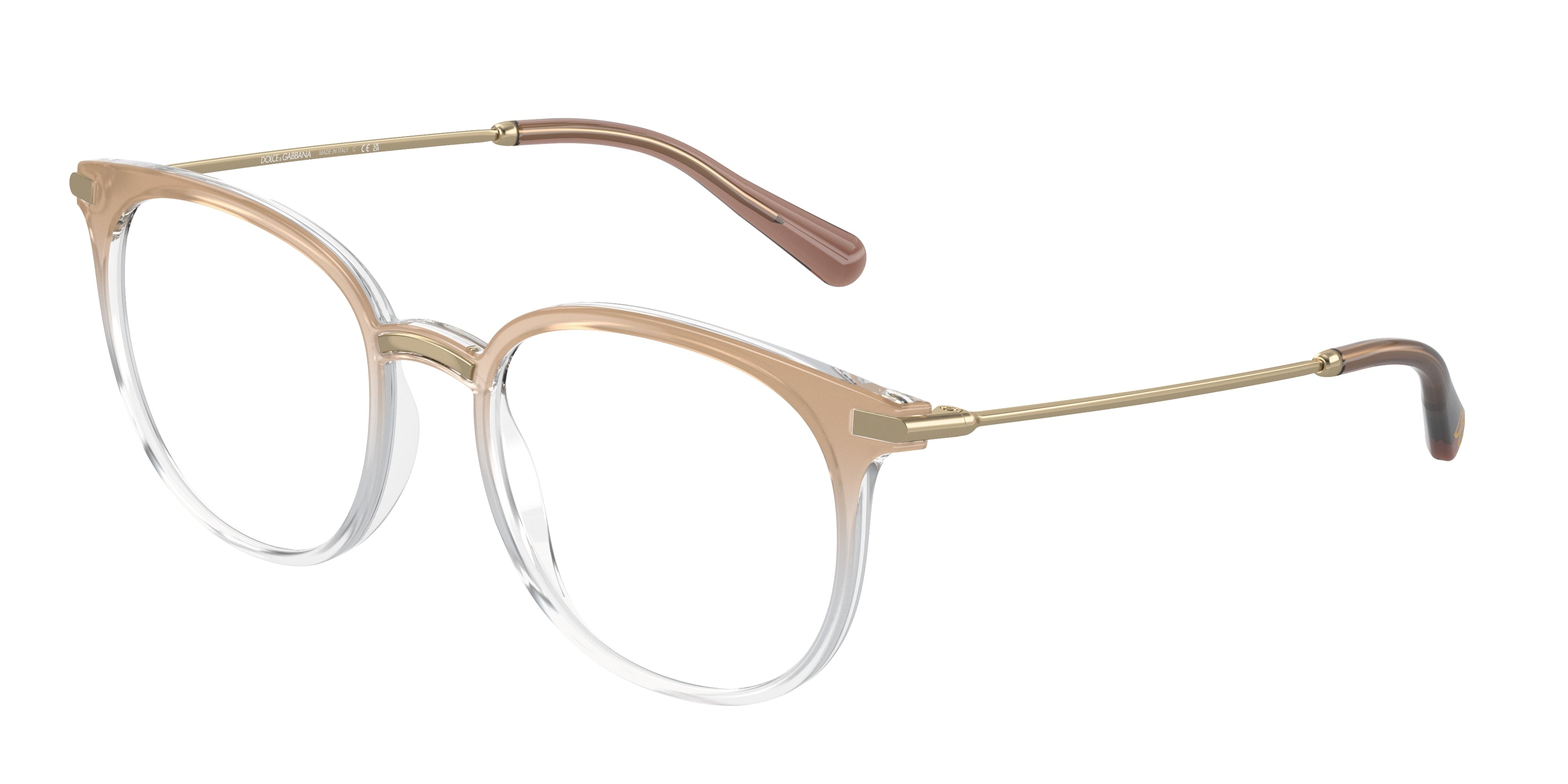 DOLCE & GABBANA DG5071 Phantos Eyeglasses  3432-Camel Gradient Crystal 52-140-19 - Color Map Brown