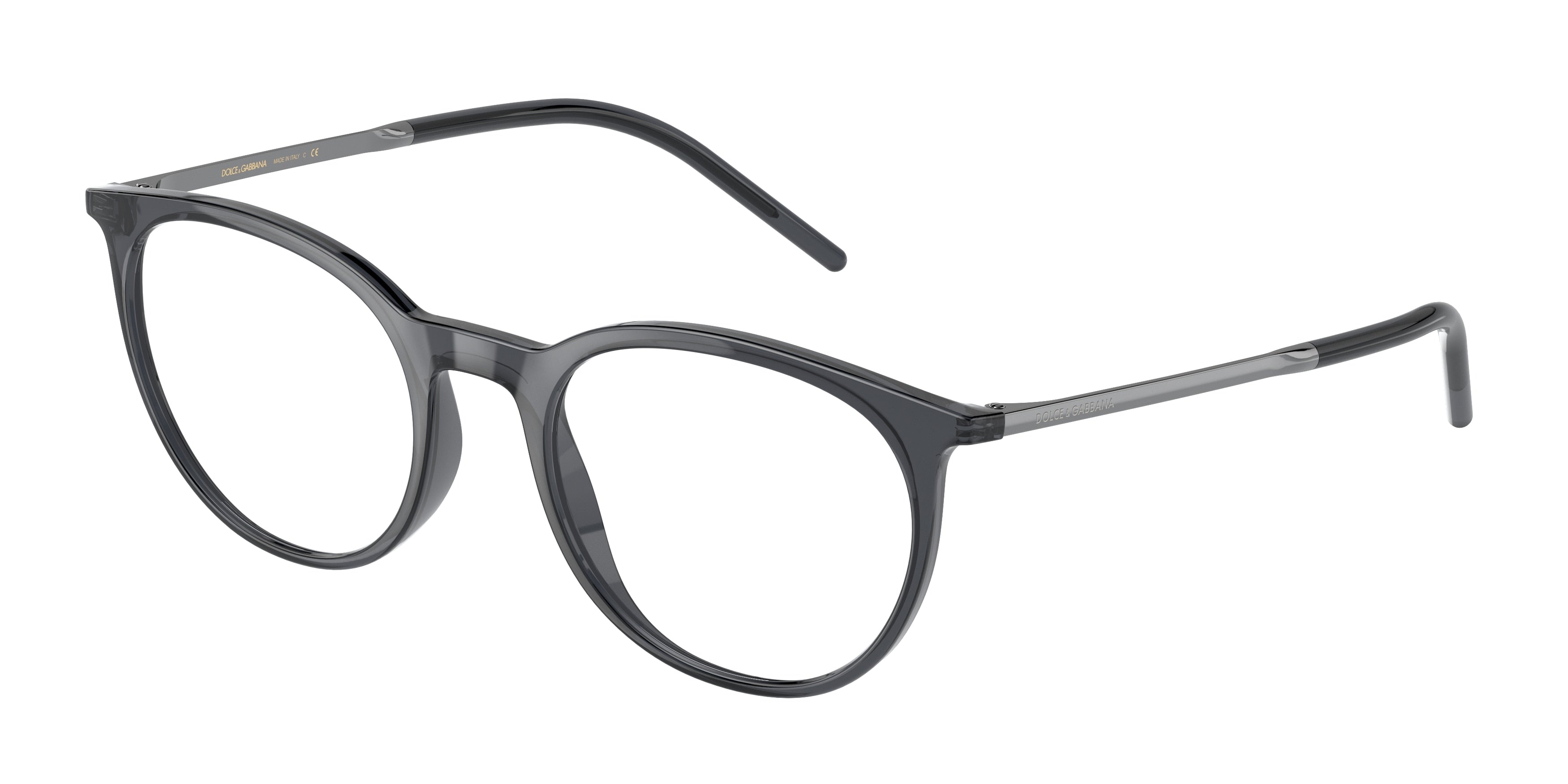 DOLCE & GABBANA DG5074 Phantos Eyeglasses  3255-Transparent Grey 52-145-20 - Color Map Grey