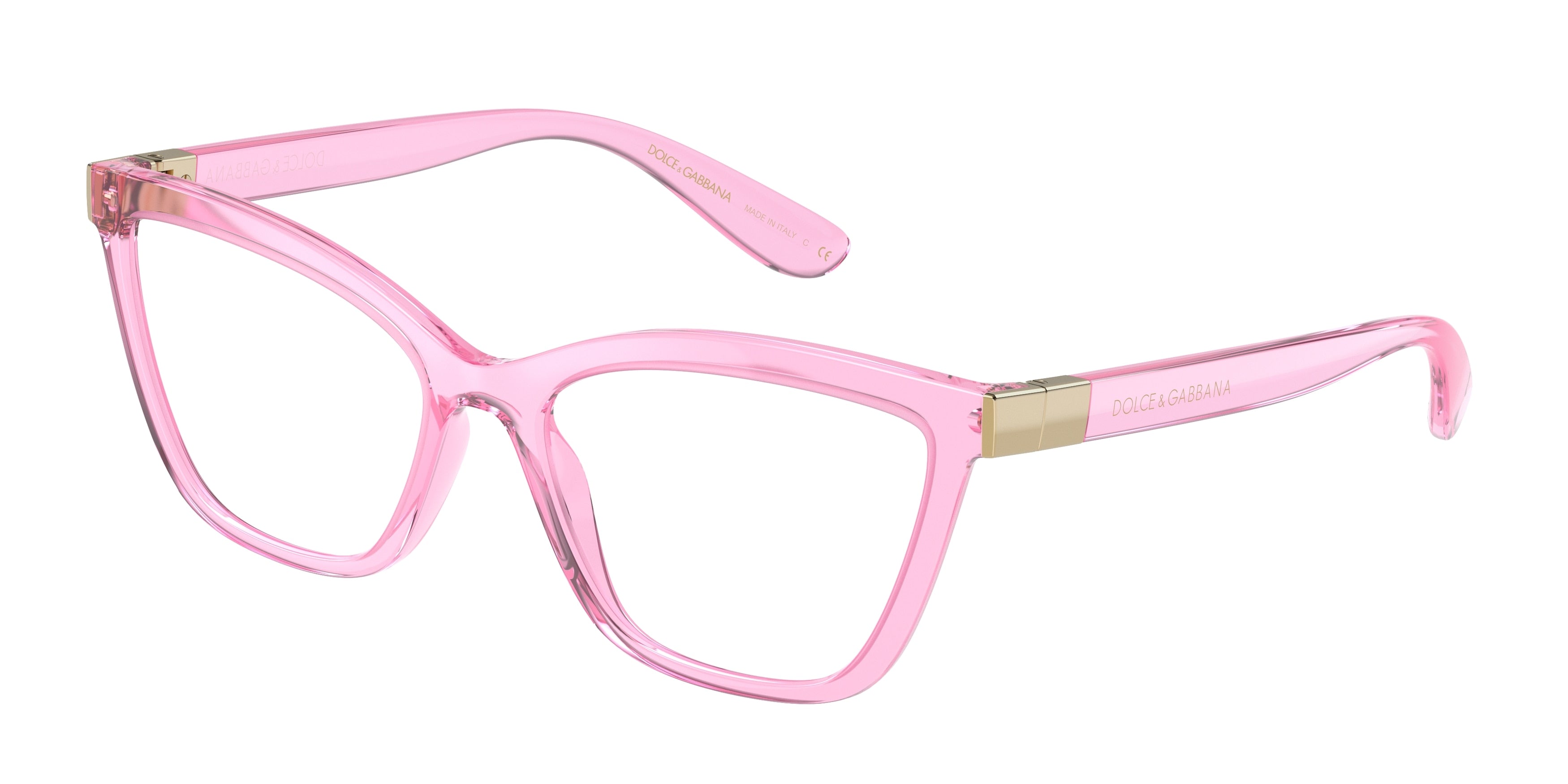 DOLCE & GABBANA DG5076 Cat Eye Eyeglasses  3097-Transparent Pink 55-140-17 - Color Map Pink