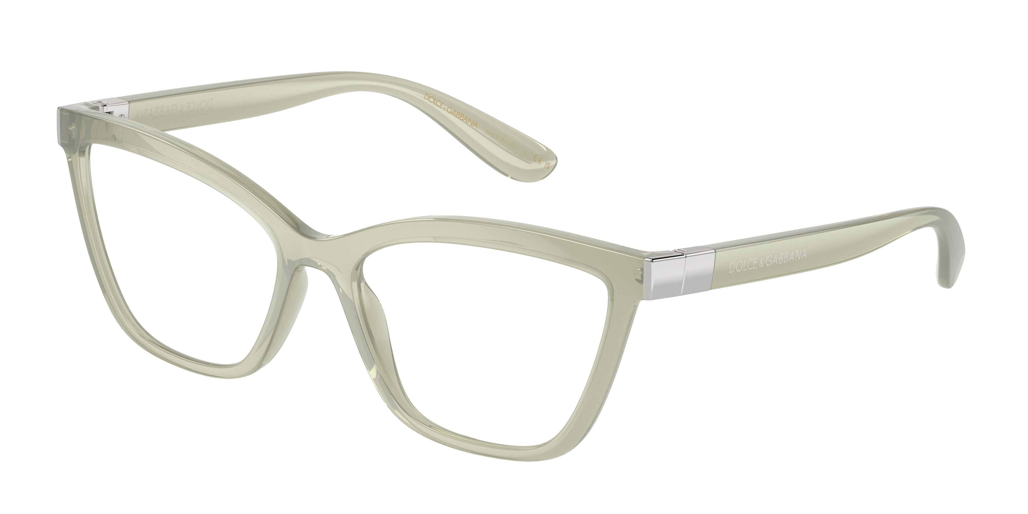 DOLCE & GABBANA DG5076 Cat Eye Eyeglasses  3345-Milky Green 55-140-17 - Color Map Green