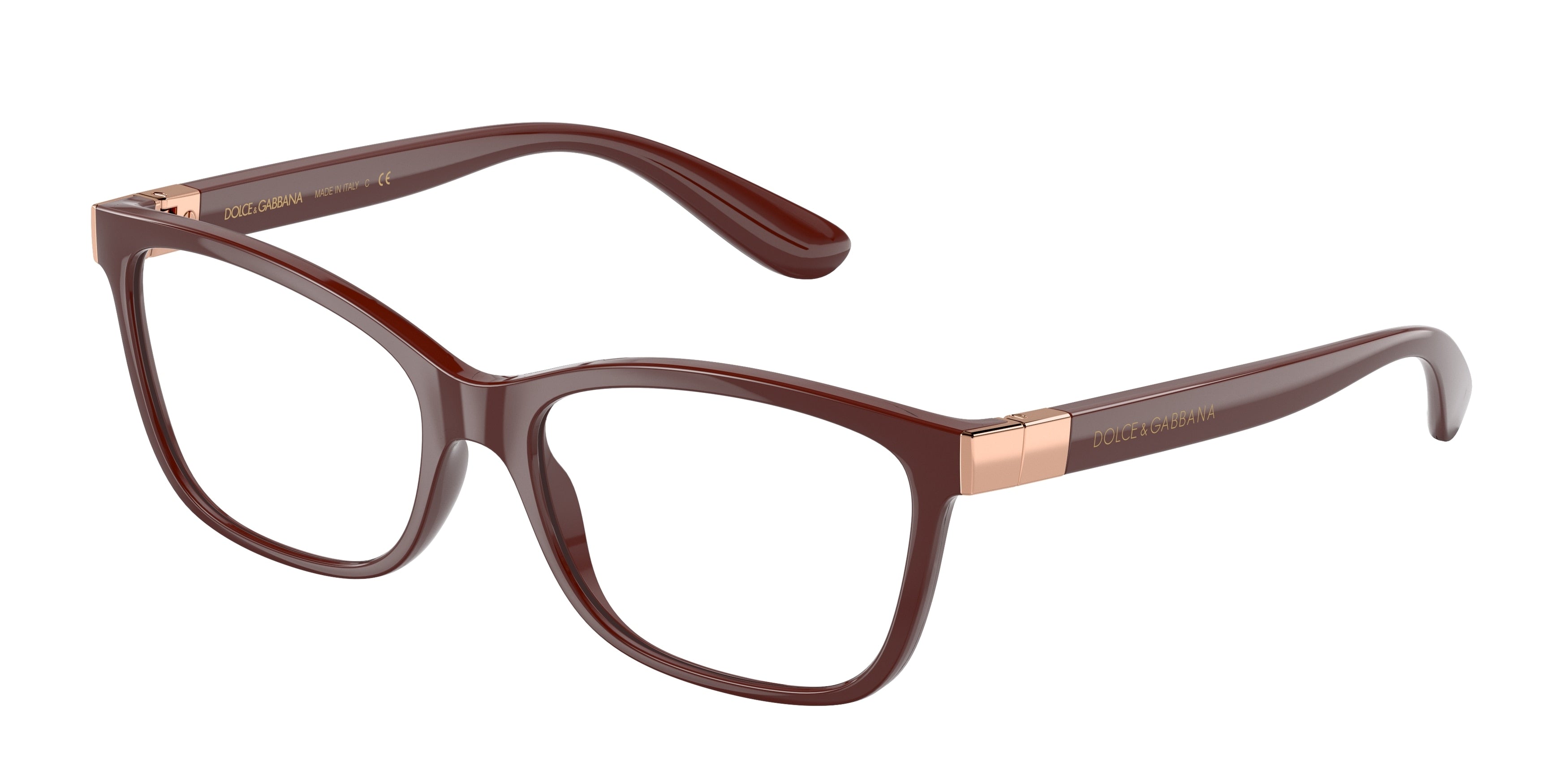 DOLCE & GABBANA DG5077 Rectangle Eyeglasses  3285-Bordeaux 54-140-16 - Color Map Red