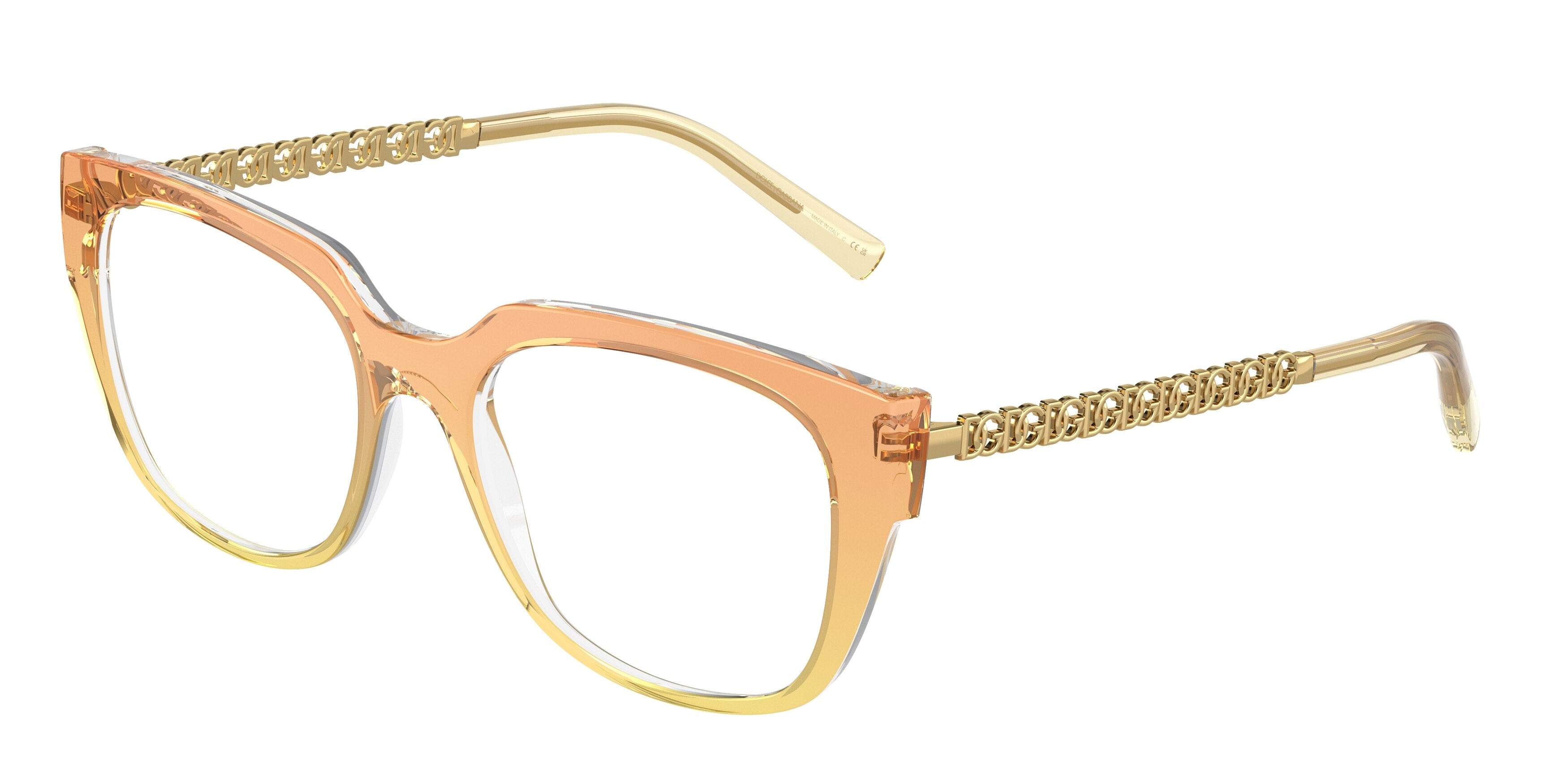 DOLCE & GABBANA DG5087 Square Eyeglasses  3387-Gradient Orange 52-140-18 - Color Map Orange