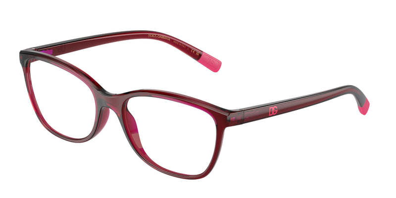 DOLCE & GABBANA DG5092 Rectangle Eyeglasses  1551-Opal Cherry 55-140-17 - Color Map Red