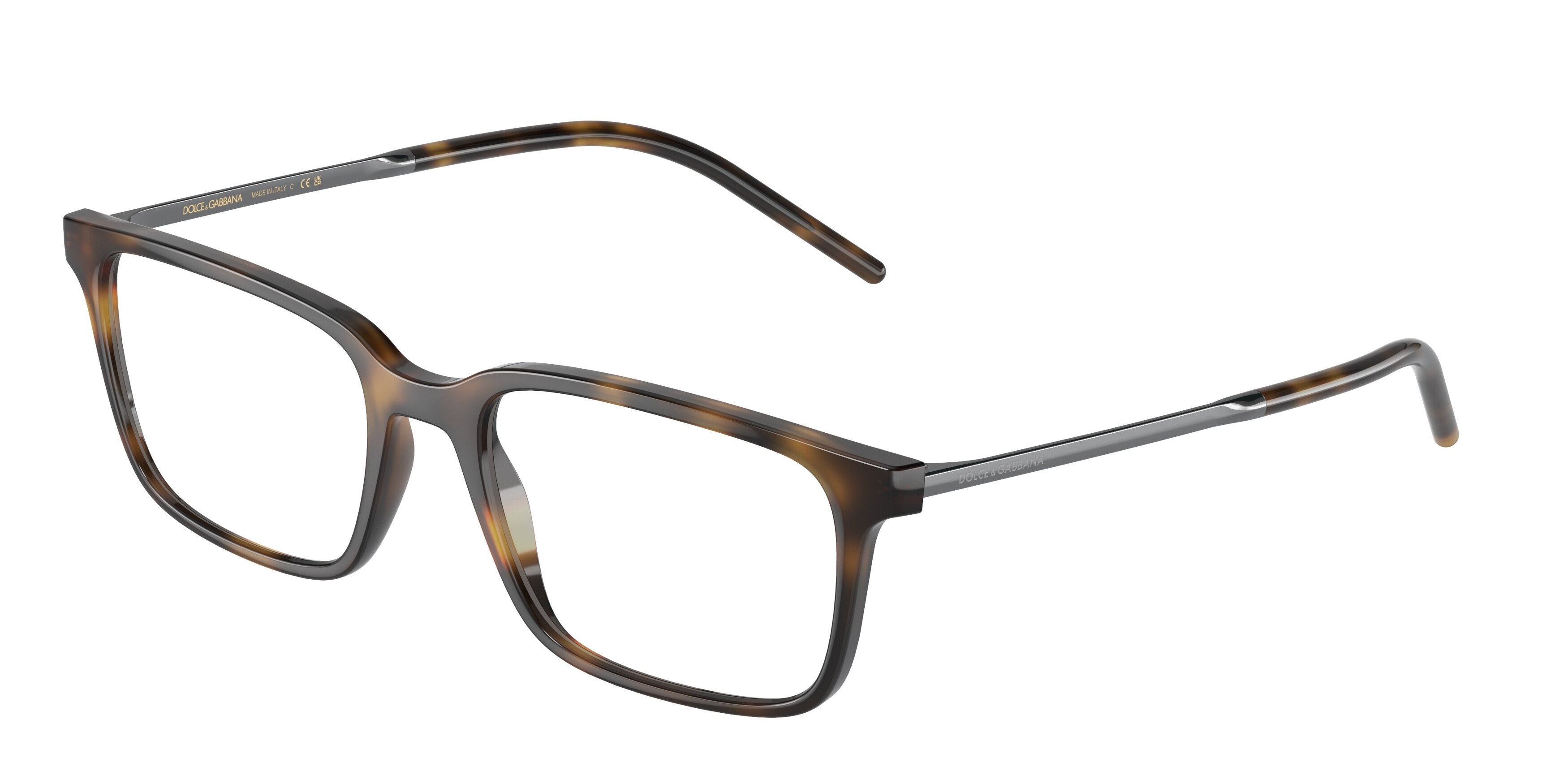 DOLCE & GABBANA DG5099 Rectangle Eyeglasses  502-Havana 55-145-18 - Color Map Tortoise