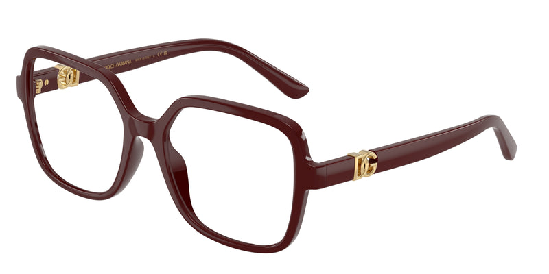 DOLCE & GABBANA DG5105U Square Eyeglasses  3091-Bordeaux 55-145-18 - Color Map Red