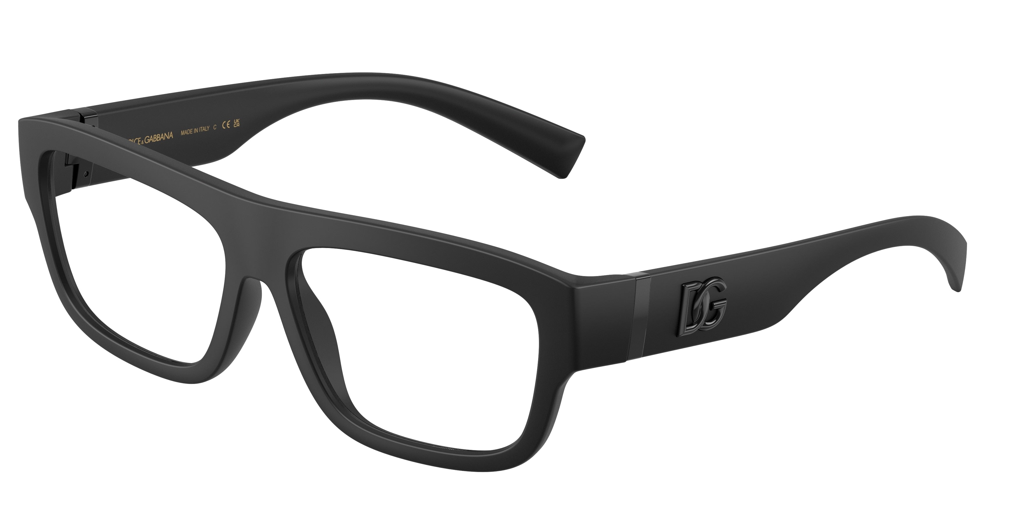 DOLCE & GABBANA DG5114 Rectangle Eyeglasses  2525-Matte Black 57-145-15 - Color Map Black