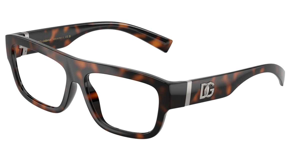 DOLCE & GABBANA DG5114 Rectangle Eyeglasses  502-Havana 57-145-15 - Color Map Tortoise