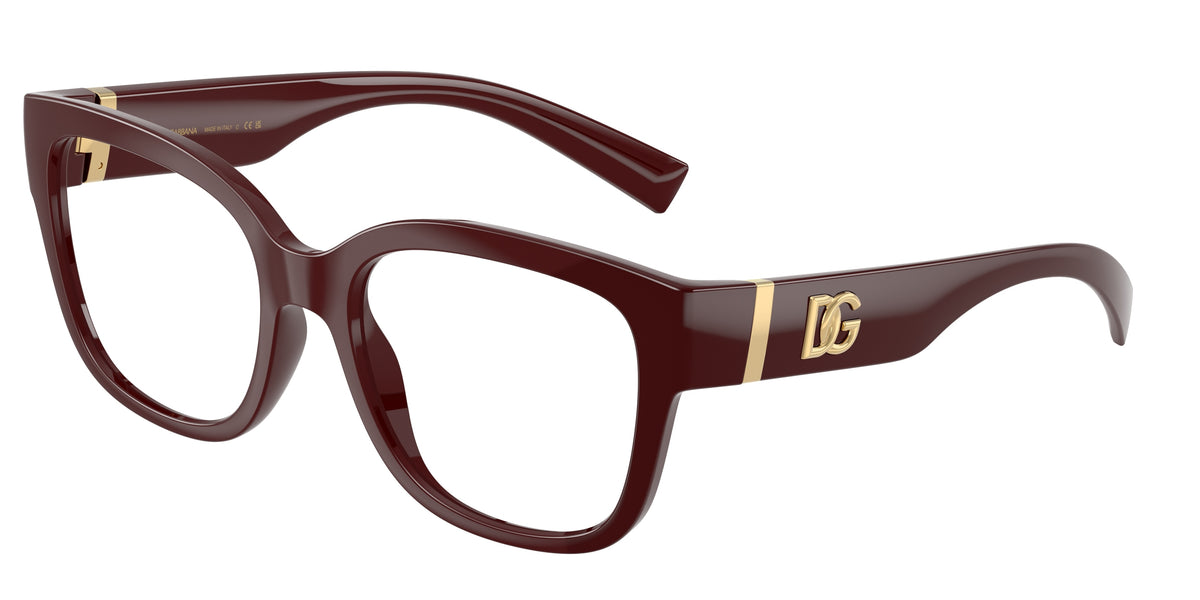 DOLCE & GABBANA DG5115 Butterfly Eyeglasses  3091-Bordeaux 55-145-19 - Color Map Red
