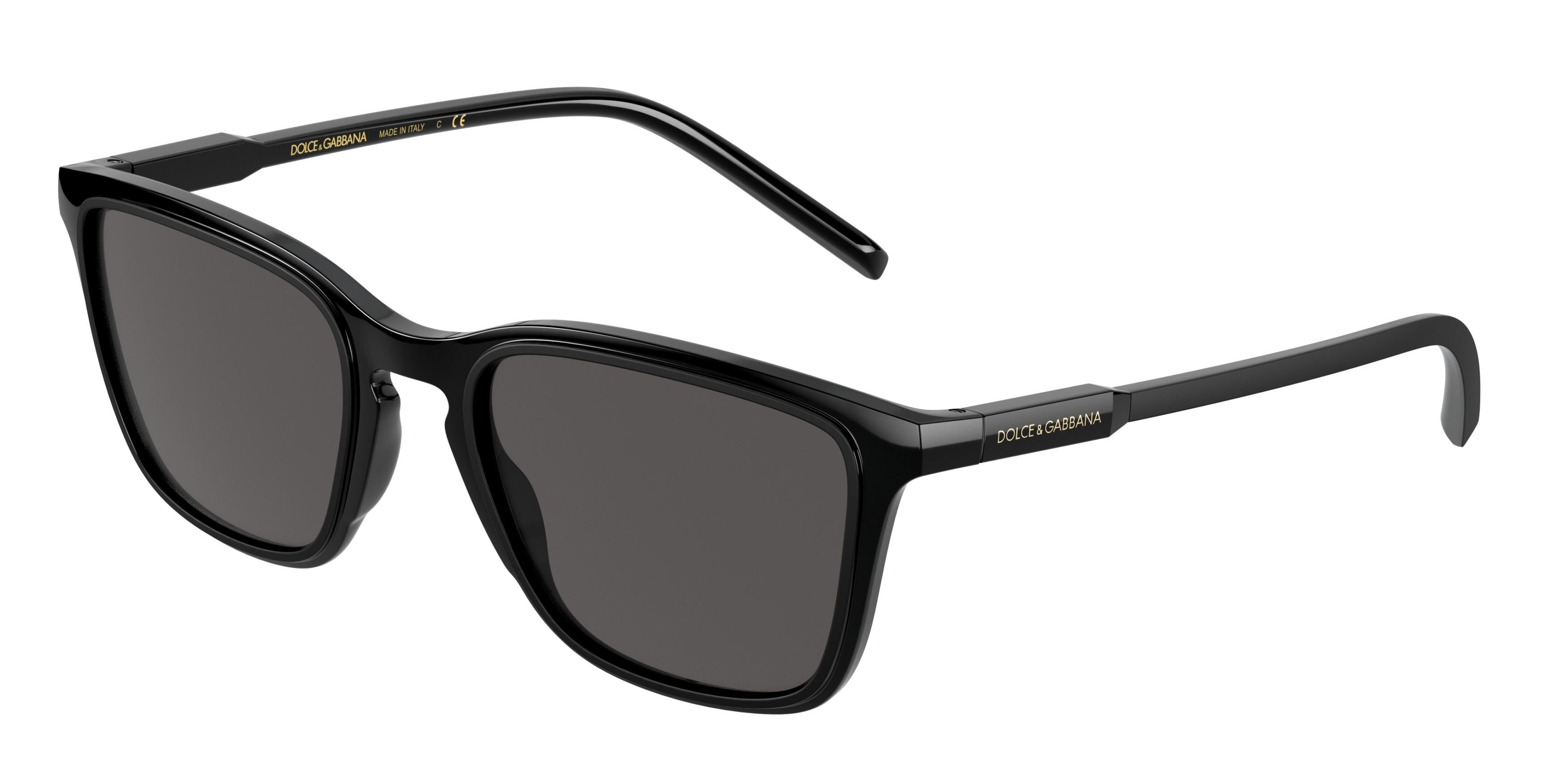 DOLCE & GABBANA DG6145 Square Sunglasses  501/87-Black 54-145-21 - Color Map Black