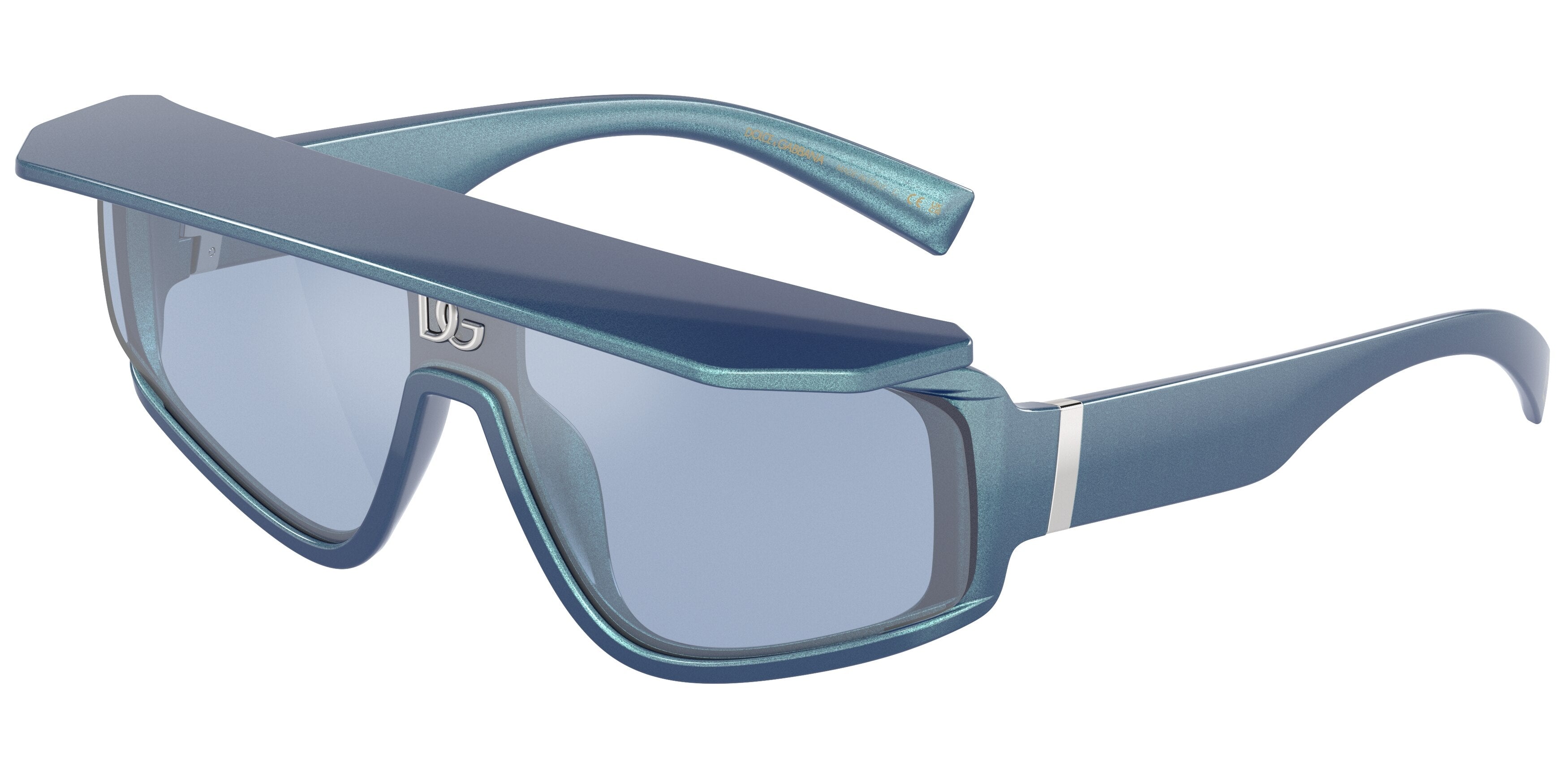 DOLCE & GABBANA DG6177 Rectangle Sunglasses  337833-Blue Metallic 0-145-146 - Color Map Blue
