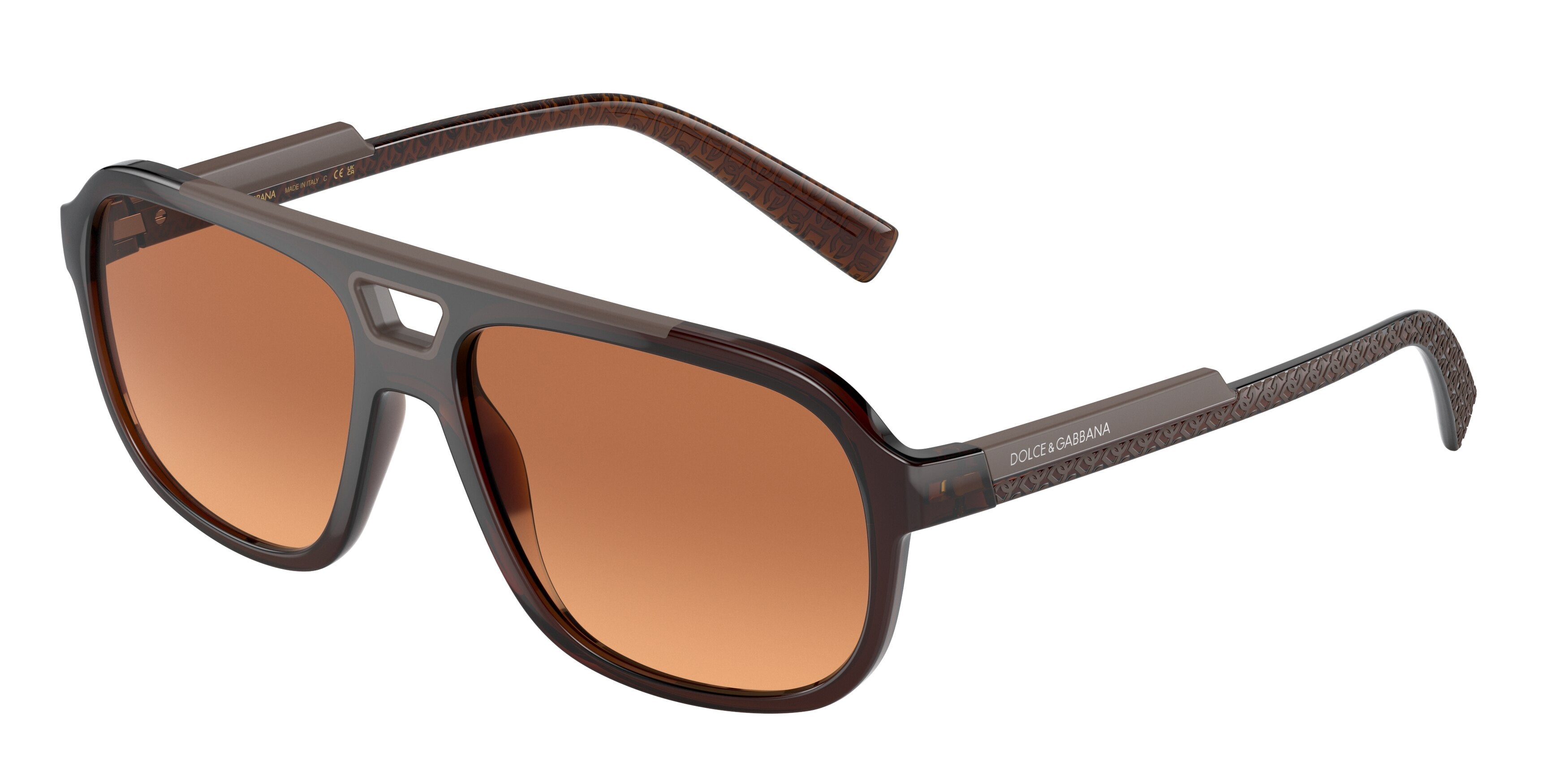 DOLCE & GABBANA DG6179 Pilot Sunglasses  329578-Tobacco 58-145-16 - Color Map Brown
